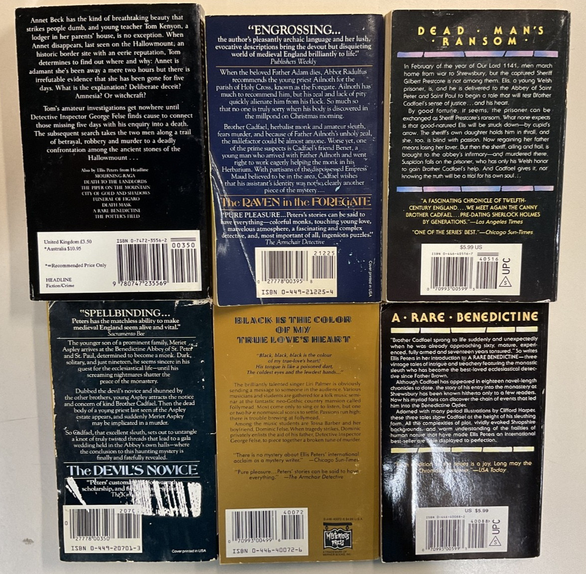 Ellis Peters PB lot of 11 Chronicles of Brother Cadfael