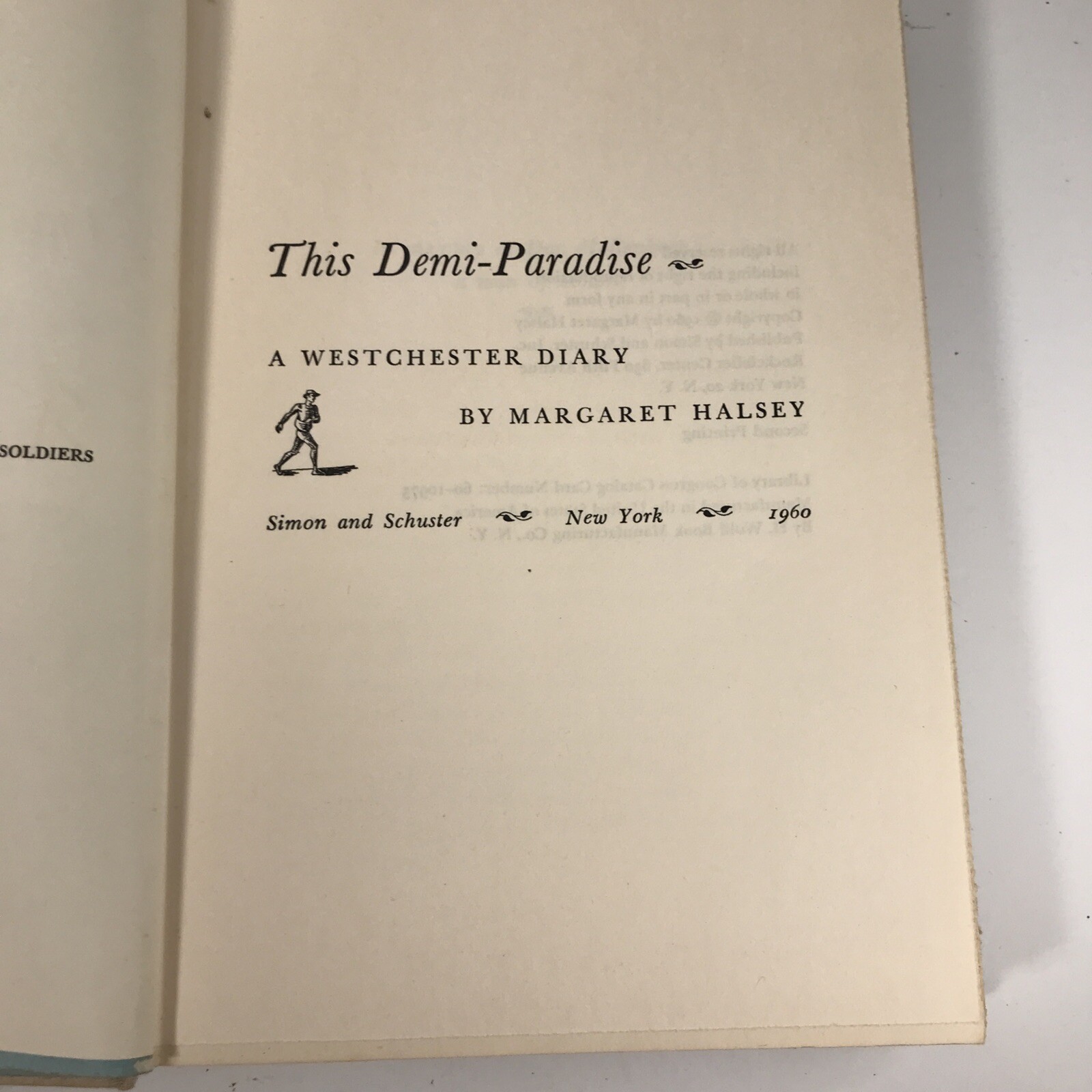 THIS DEMI PARADISE , Margaret Halsey 2nd Printing, 1960 Simon And Schuster