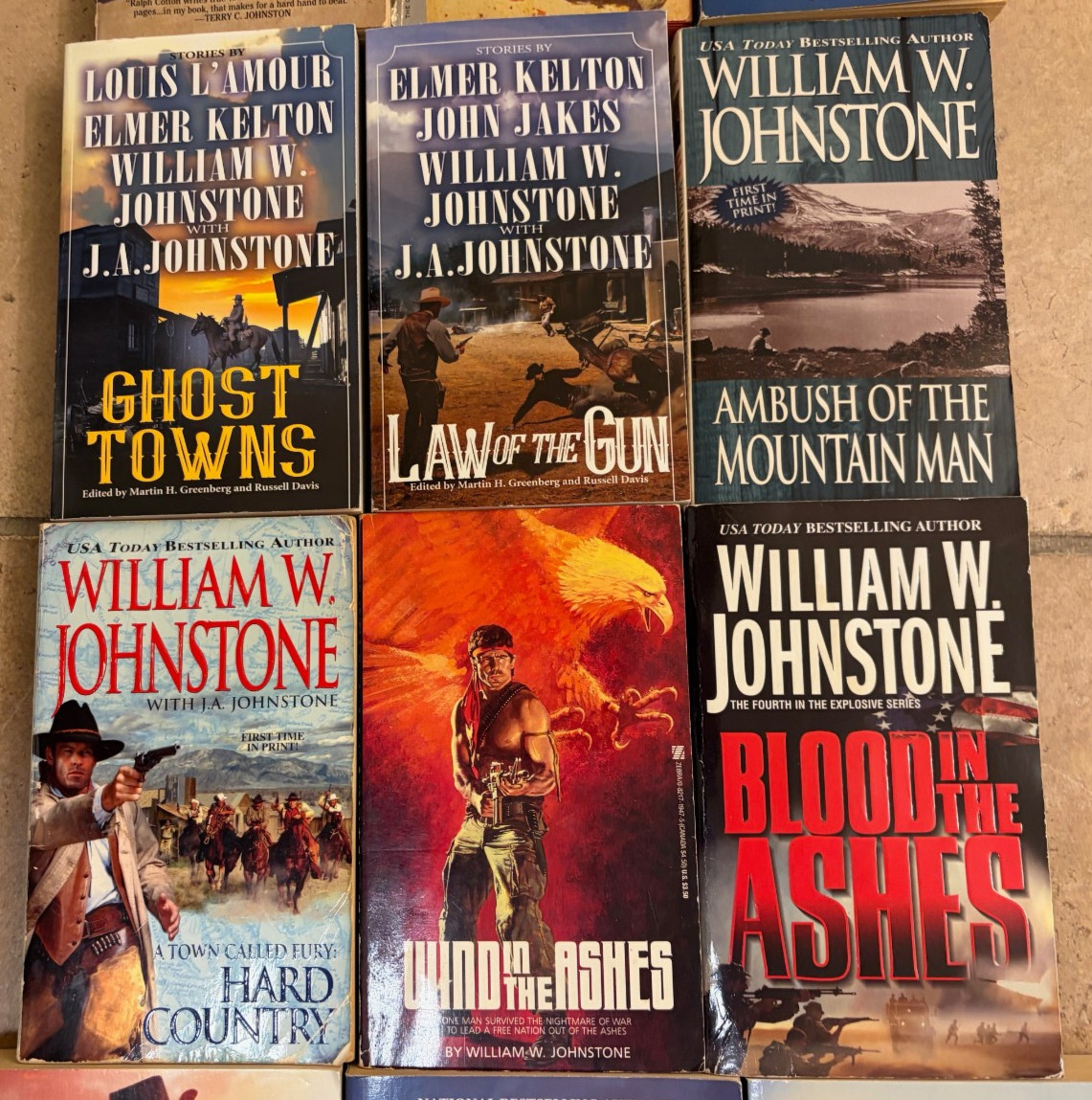 Lot of 17 Western Action Books ~ Johnstone + Zane Grey + L’Amoure + Max Brand ++