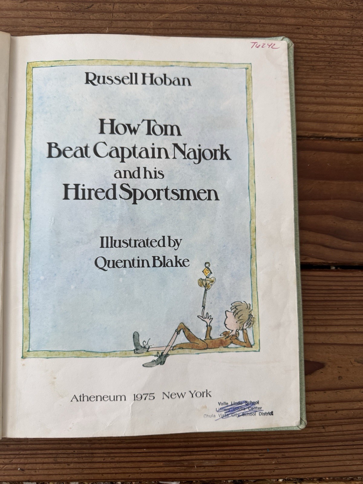 1975 HC How Tom Beat Captain Najork Russell Hoban 2nd Ed. Antheneum