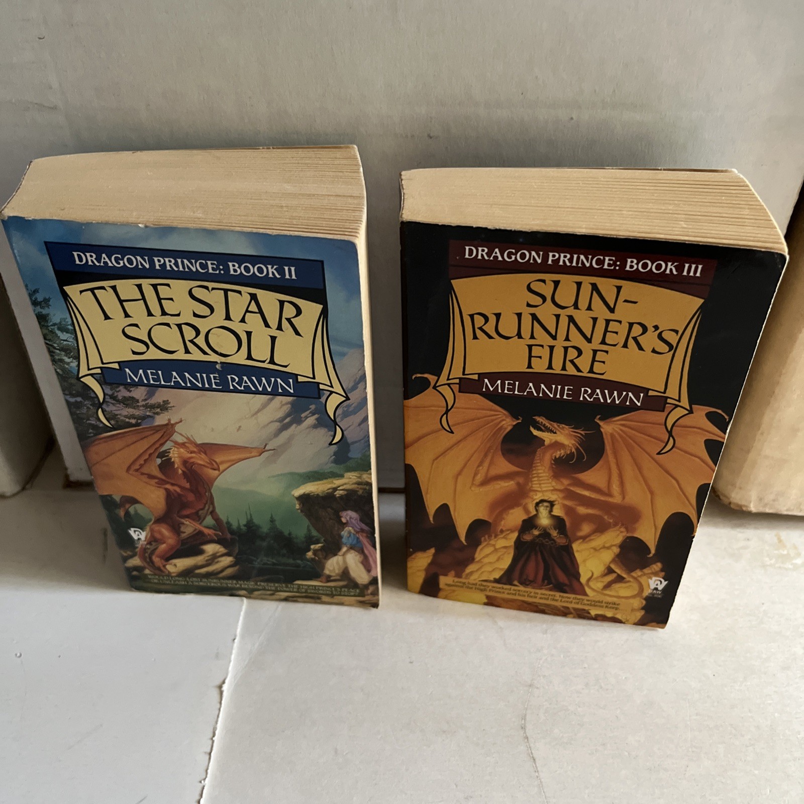 MELANIE RAWN 2 PB Lot Dragon Prince Book 2 and 3 STAR SCROLL SUN RUNNERS FIRE