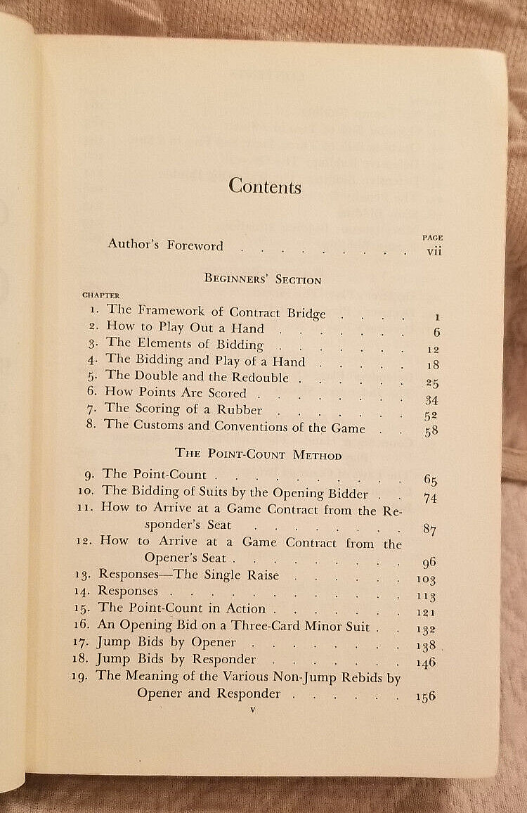 HC BOOK: 1953 CRAWFORD’S CONTRACT BRIDGE Vintage Card Playing Hardcover