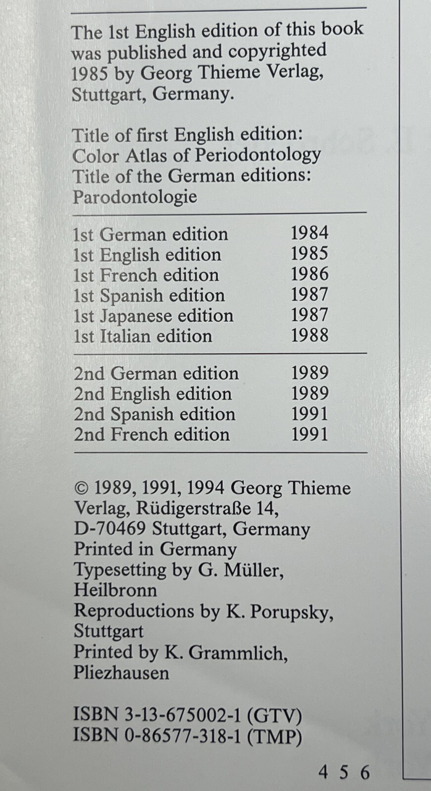 Color Atlas of Dental Medicine: Periodontology by Rateitschak, Wolf & Hassell HC