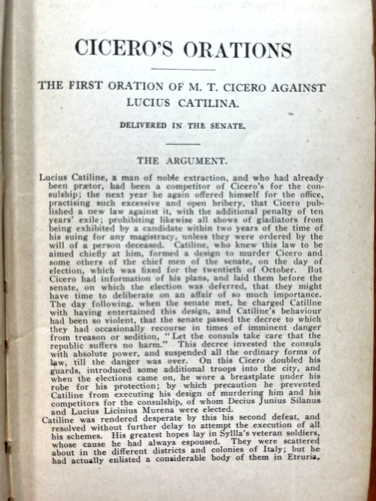 Select Orations of Cicero, Handy Book Company, Reading, PA (1910s, HC) Good