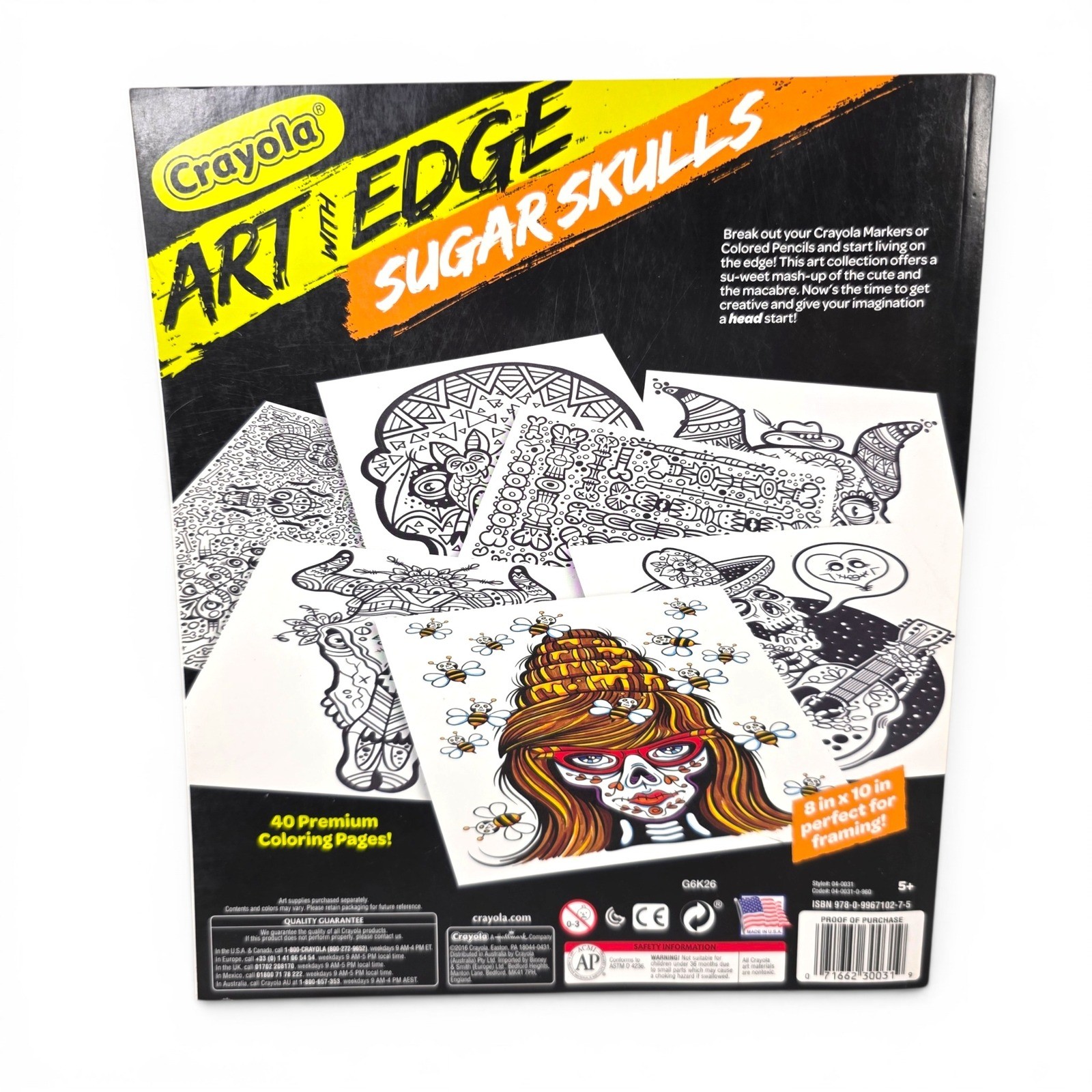 Crayola Art with Edge Sugar Skulls Coloring Book 40 Pages NEW