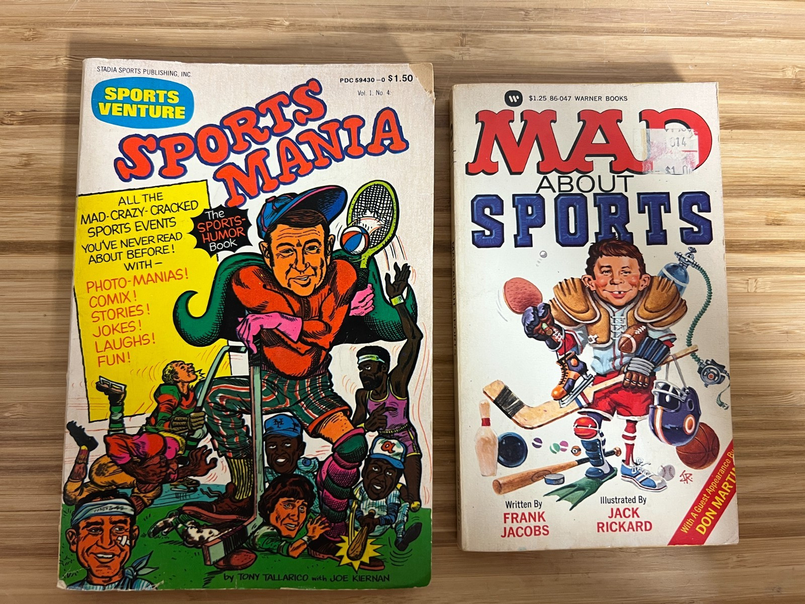 MAD ABOUT SPORTS ’75 Warner & Sports Mania by Tony Tallarico w/Joe Kiernan ’74