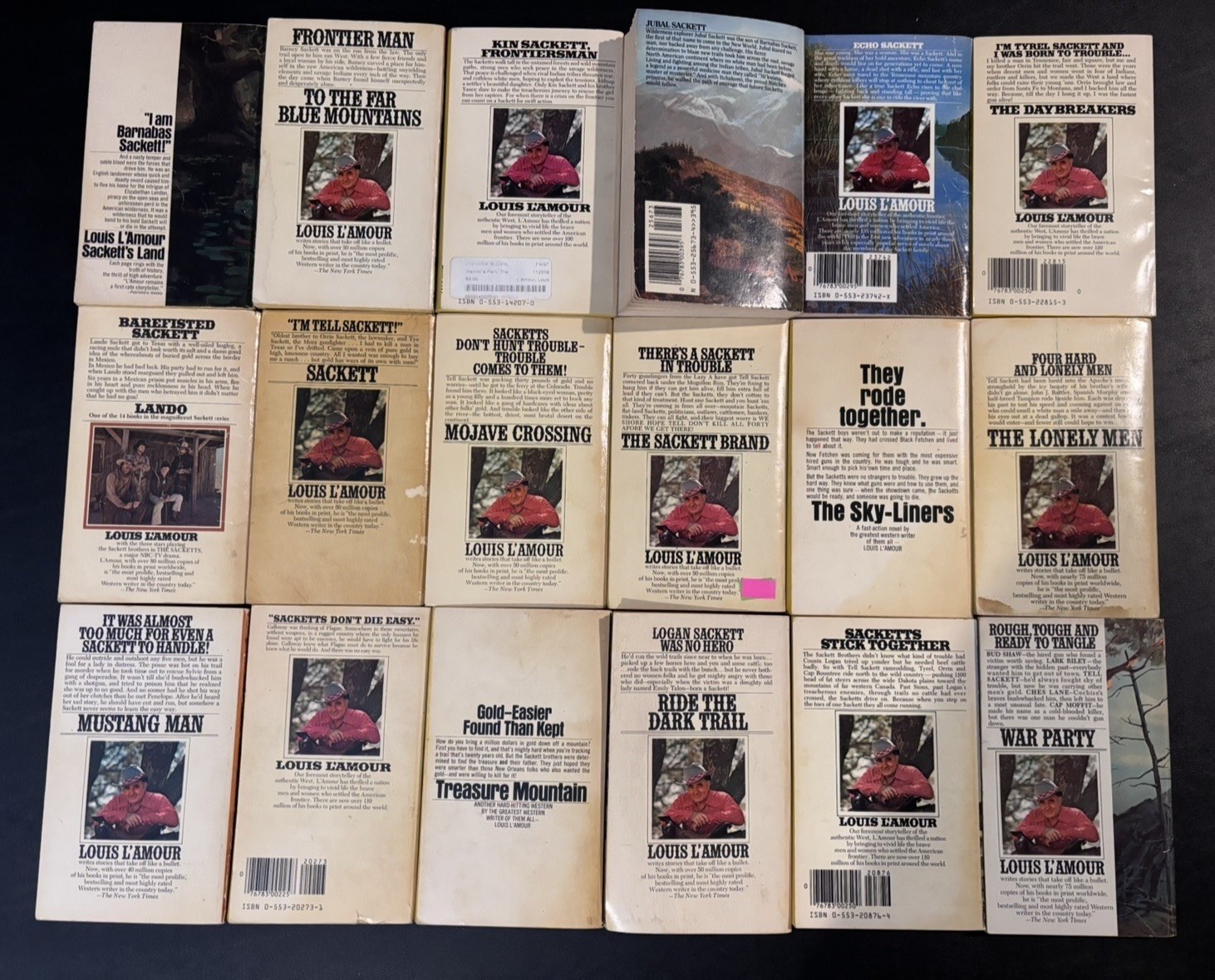 LOUIS L’AMOUR Complete 18 Book SACKETTS Series Vintage WESTERNS only $4 each!!
