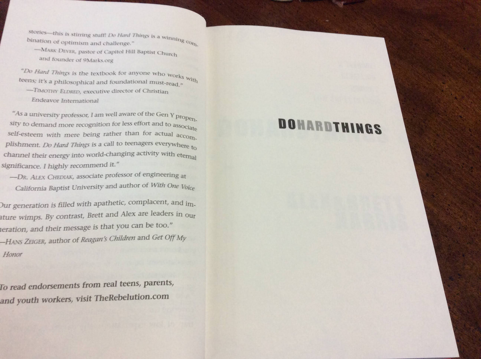 Do Hard Things : A Teenage Rebellion Against Low.. by Brett & Alex Harris HC