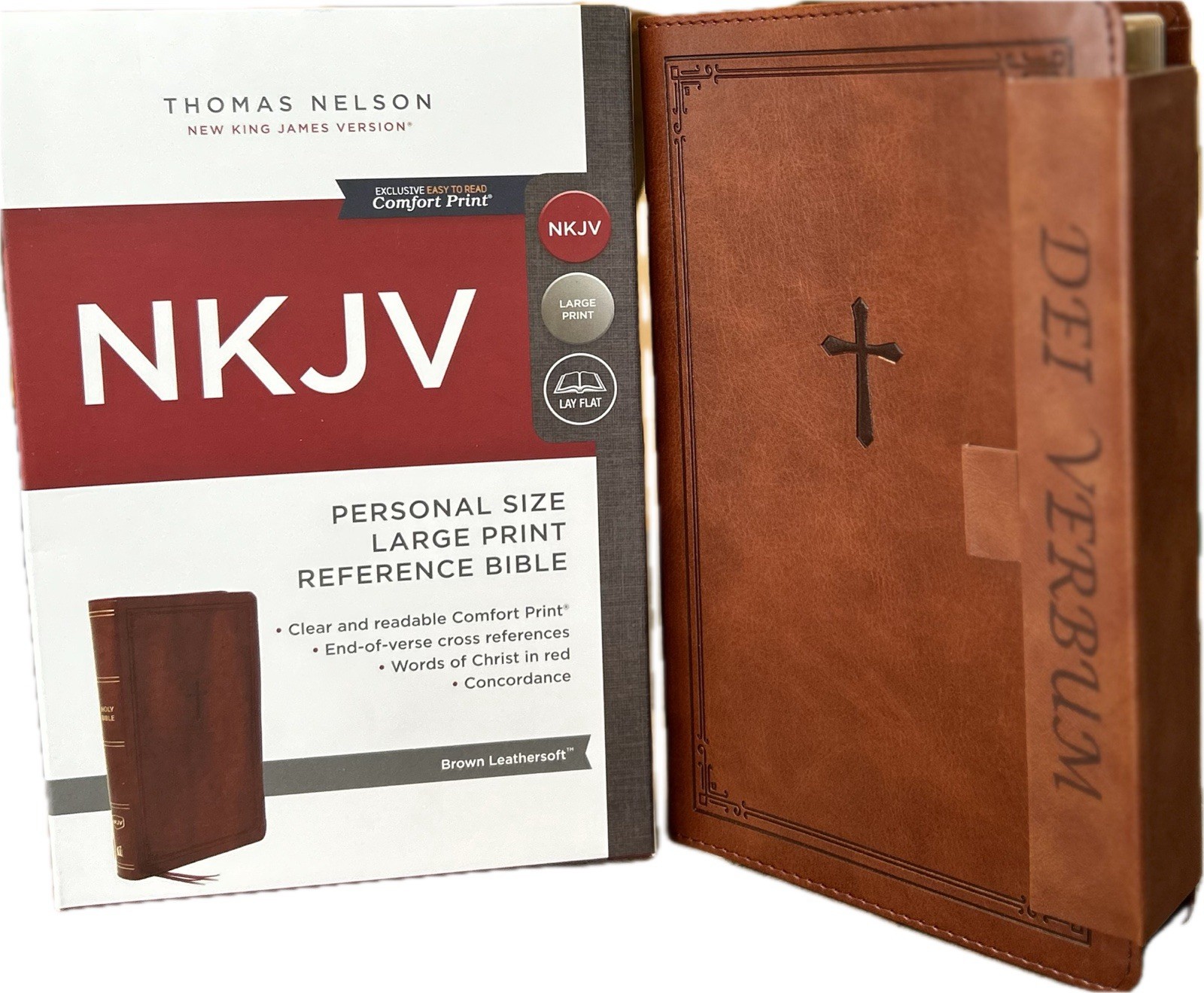 MAGNETIC CLOSURE NKJV LARGE PRINT(10.5pt) CUSTOM ENGRAVED Personal Bible
