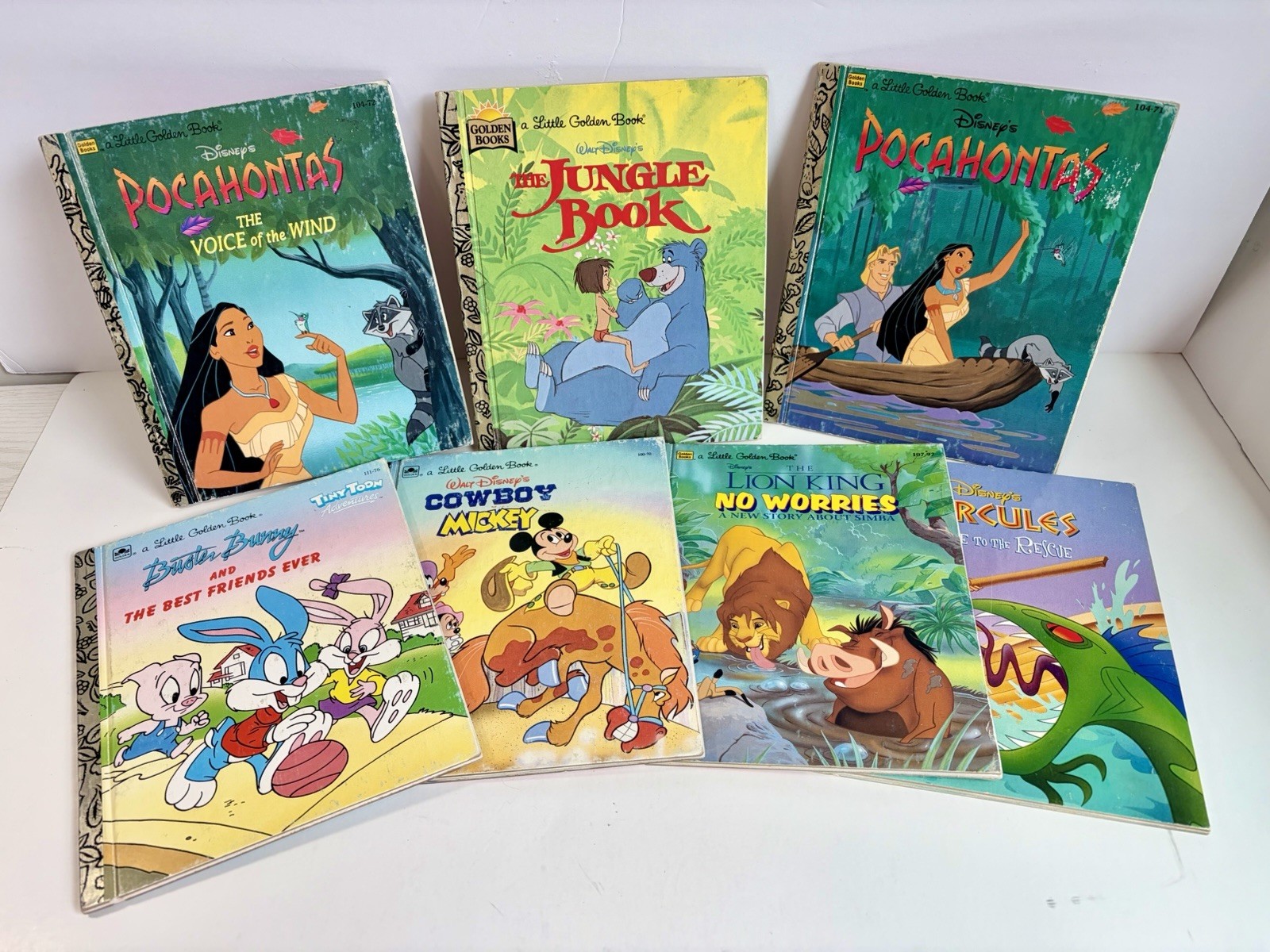 Vintage Golden Books 1990s Lot Of 7 Walt Disney/Tiny Toons Children’s Books