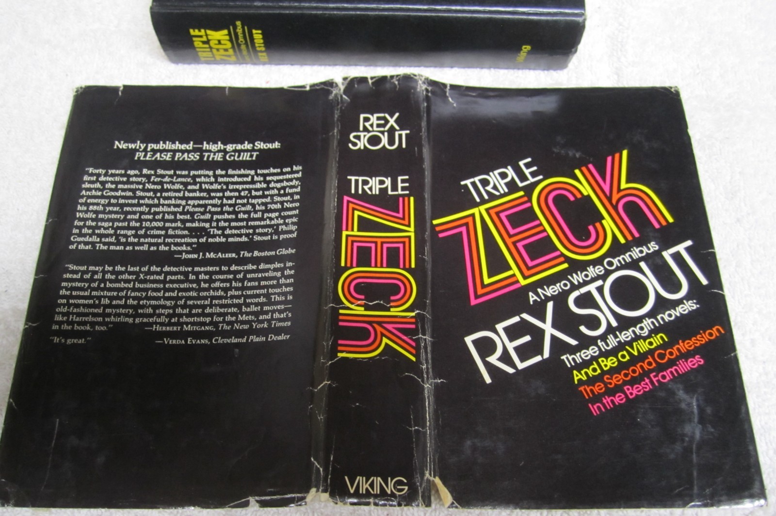 4 Rex Stout Royal Flush BCE Nero Wolfe Omnibus Vtg HCDJ Viking 1965 DJ 3 Aces +