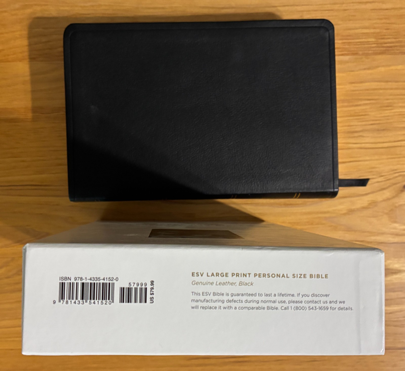 ESV Large Print Personal Size Bible. Red Letter. Genuine Leather, Black