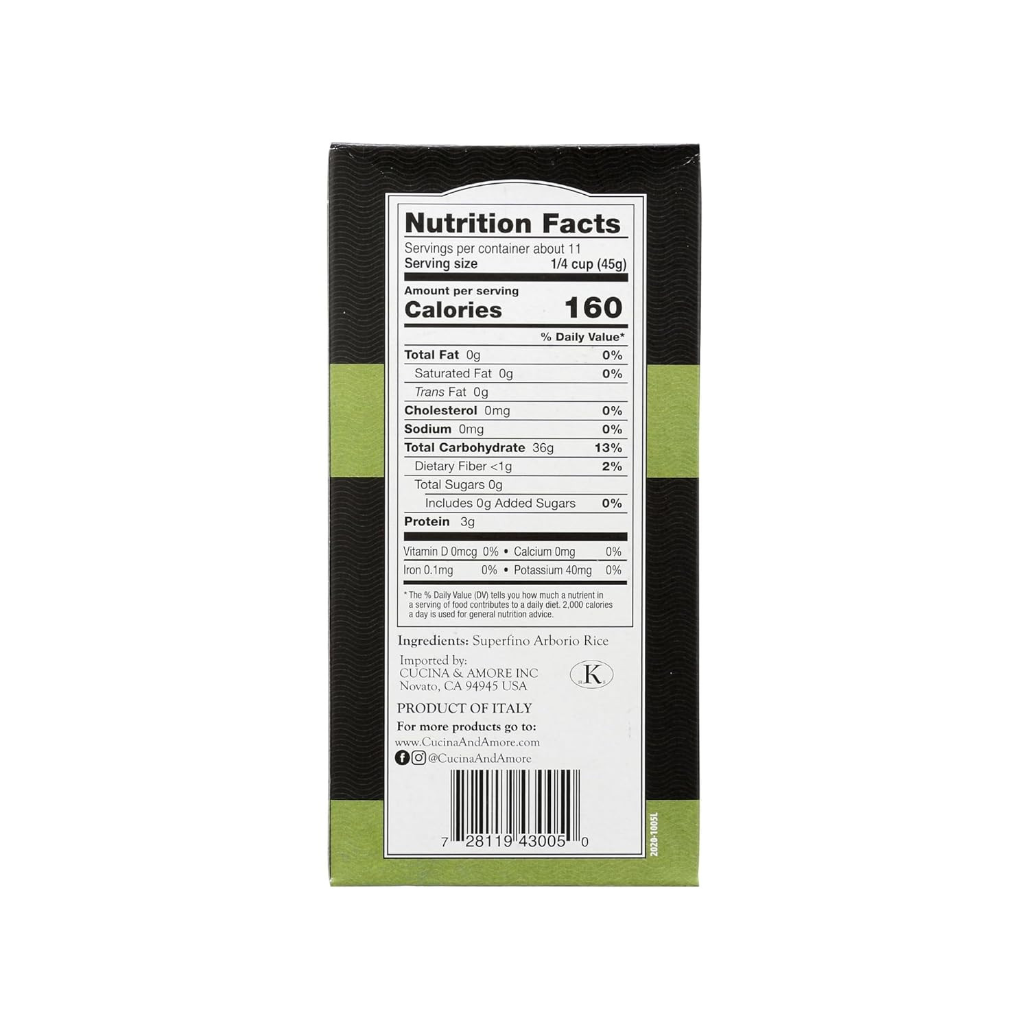 Superfino Italian Arborio Rice – 8.8 Lbs (17.6Oz X 8 Pack) | Pantry Perfect, Veg