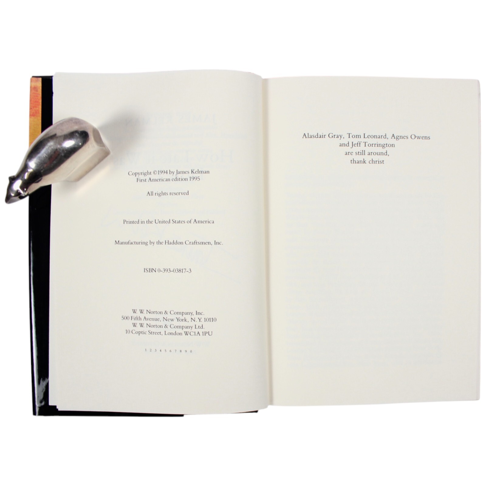 James Kelman SIGNED How Late It Was How Late First US Edition Booker Prize HCDJ