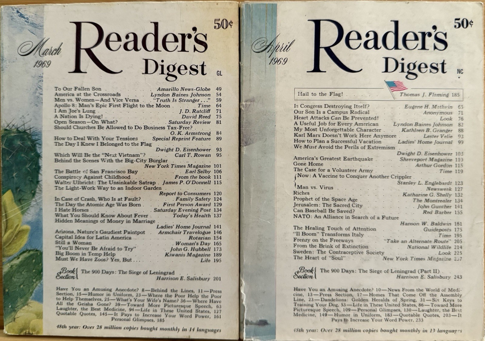 1969 March April (2) READER’S DIGEST MAGAZINE Vintage Ageless Fun Short Stories