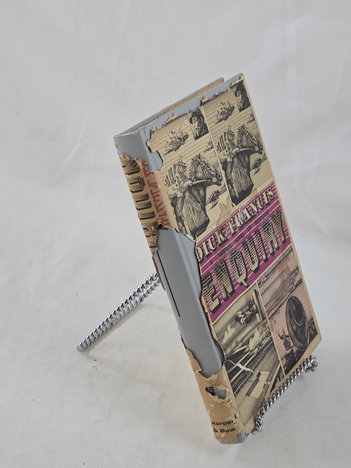 Dick Francis Enquiry 1969 Harper & Row Hardcover Suspense Novel Damaged DJ