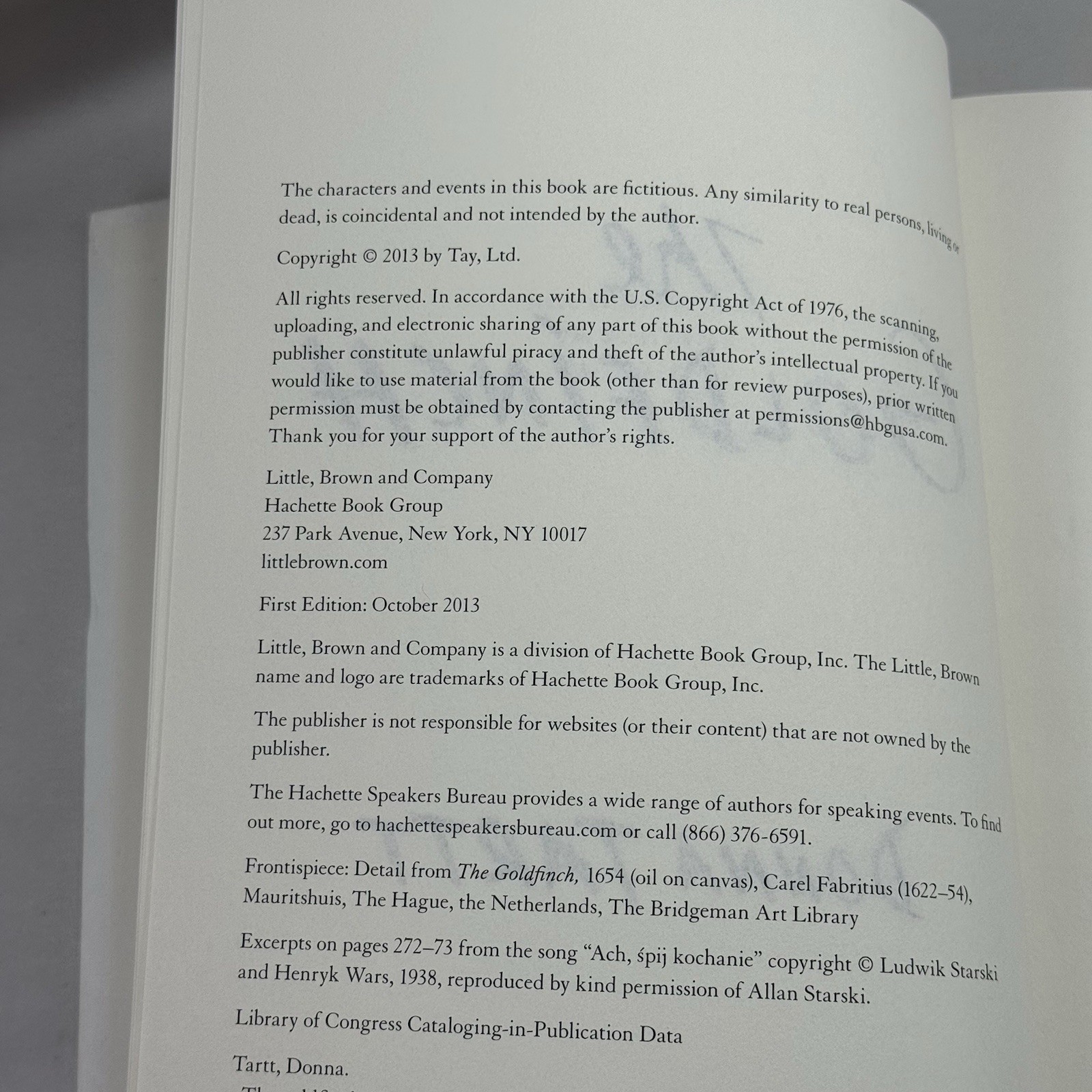 The Goldfinch (Pulitzer) Donna Tartt 2013 HC 1st ed