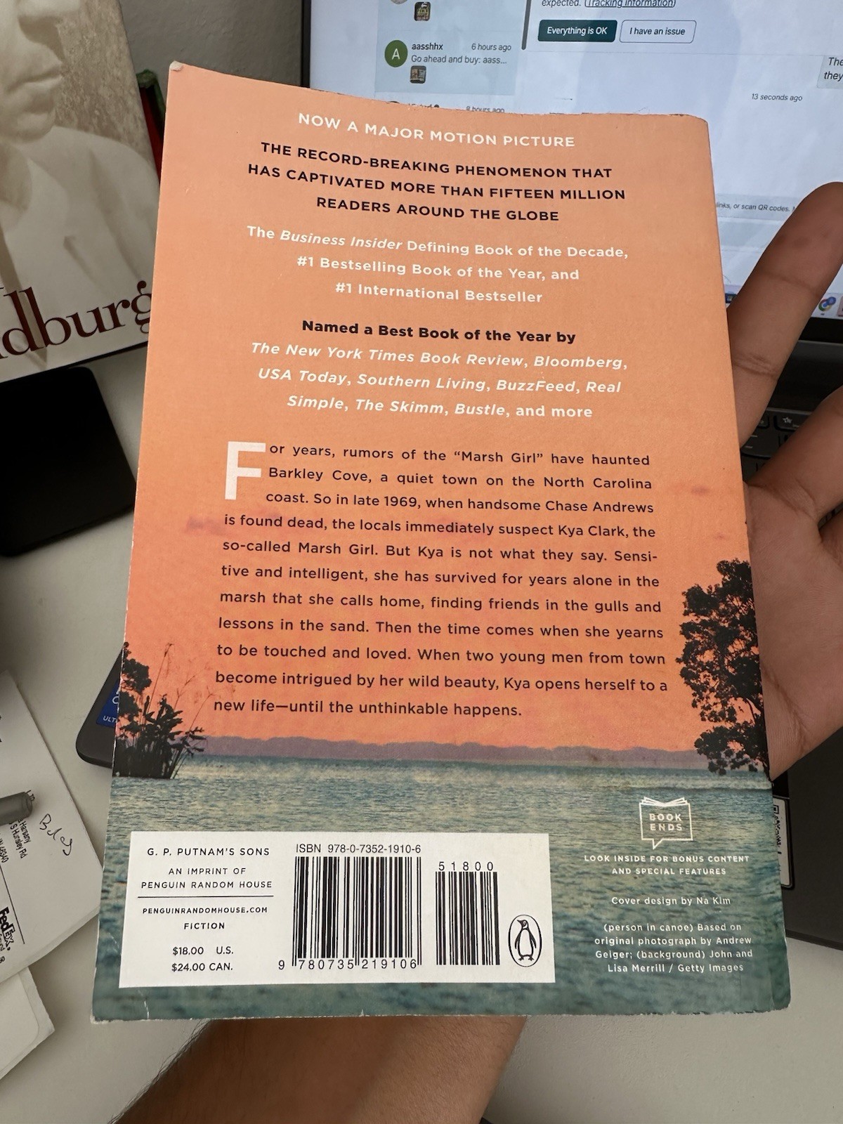 Delia Owens Where the Crawdads Sing Reese’s Book Club PB 2021 Mystery Novel