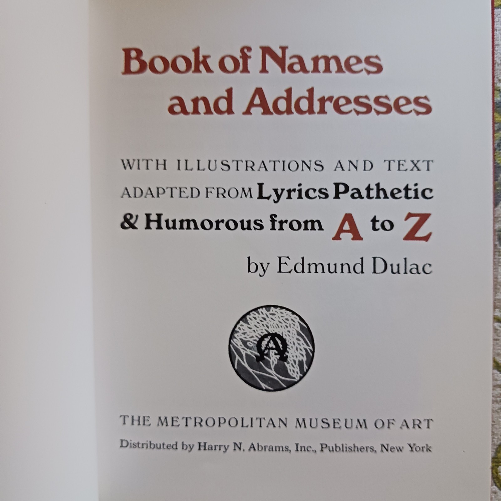 Edmund Dulac: Vintage Book of Names & Addresses The Metropolitan Museum of Art
