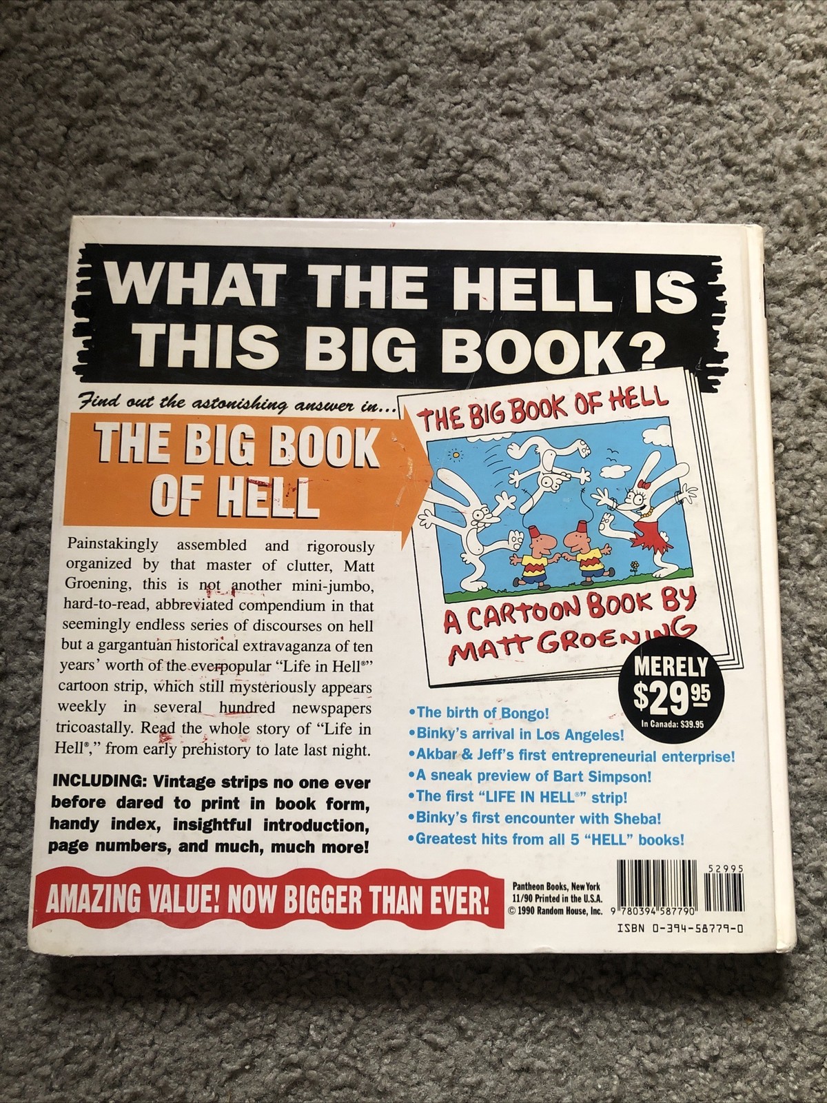 The Big Book of Hell, Matt Groening 1990 First Edition Hardcover Fast Shipping!