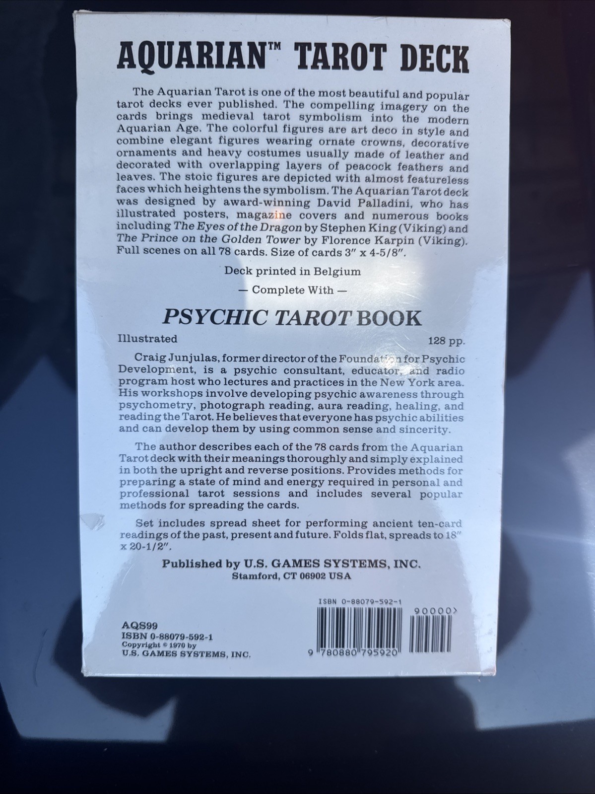 Aquarian Tarot Deck/Book Set by David Palladini + Psychic Tarot RARE OOP VTG