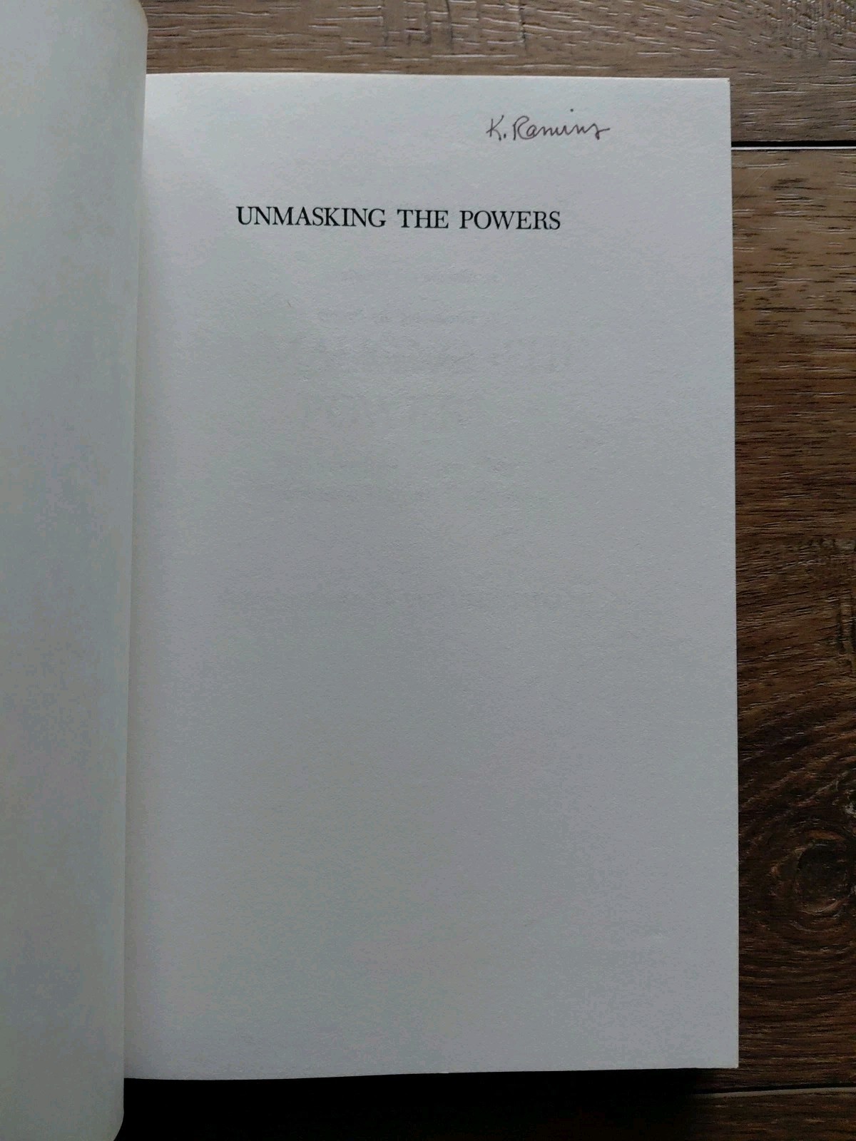 Unmasking the Powers Naming the Powers Walter Wink Very Good Lot 2 CM3