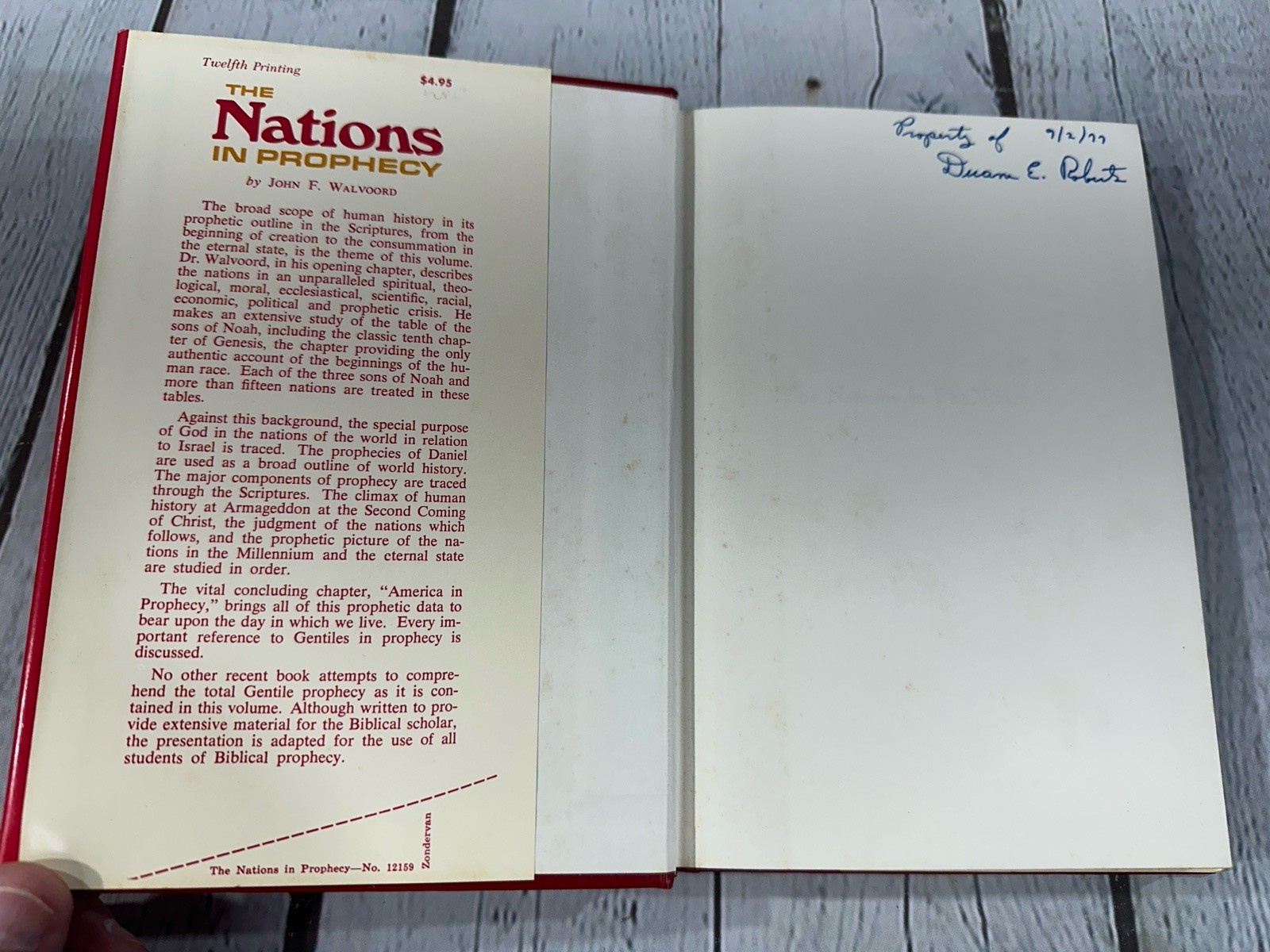 The Nations In Prophecy by John F. Walvoord HCDJ Vintage 1977 Zondervan VGC!