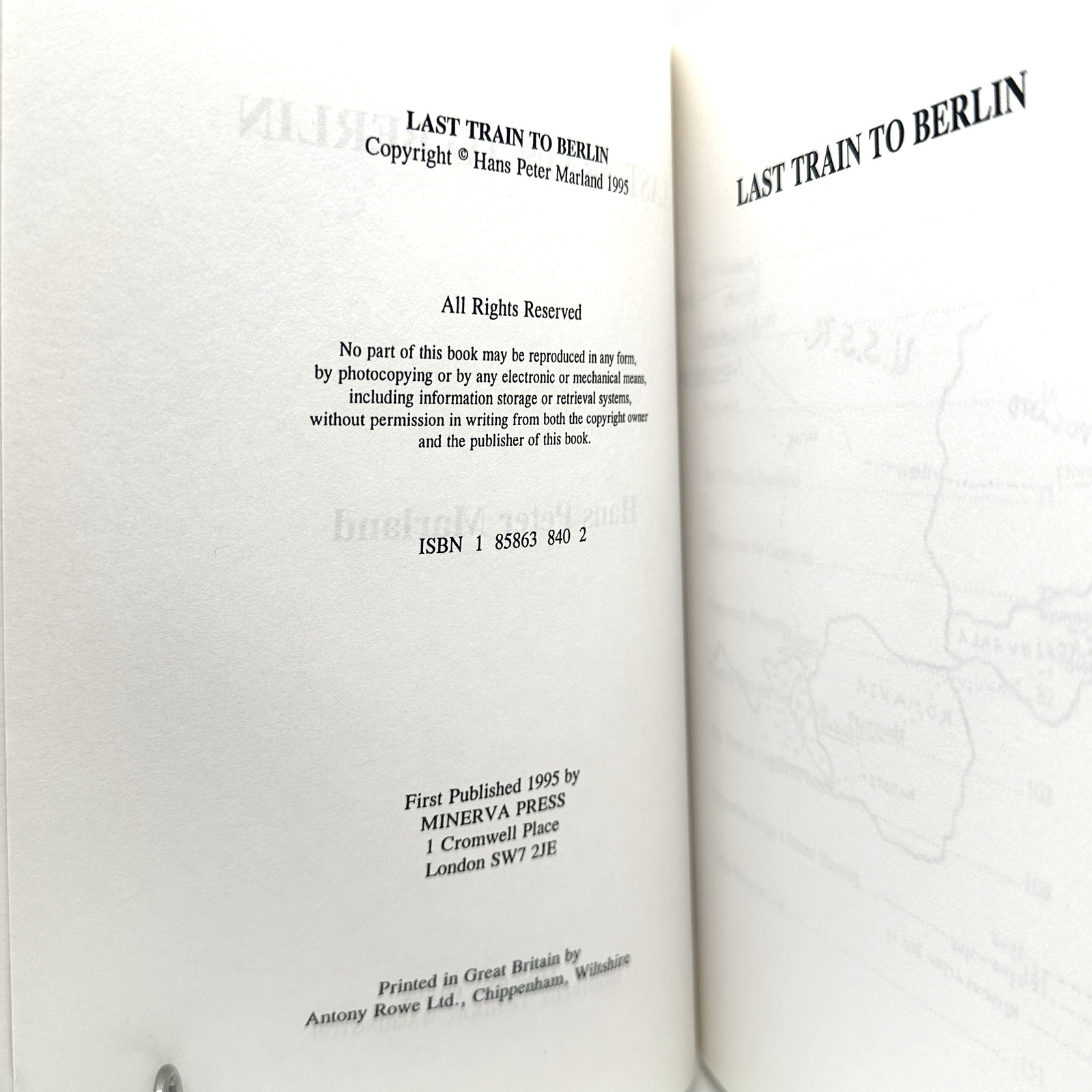 SIGNED Last Train to Berlin Hans Peter Marland WWII German POW Memoir