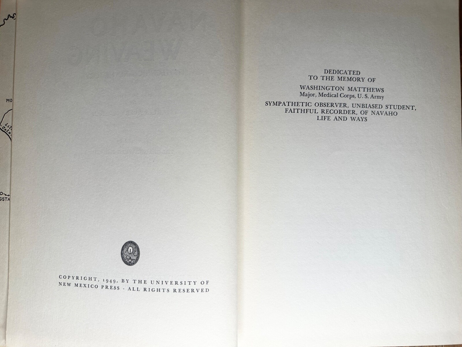 Navajo Weaving Technique and History by Charles Avery Amsden antique book