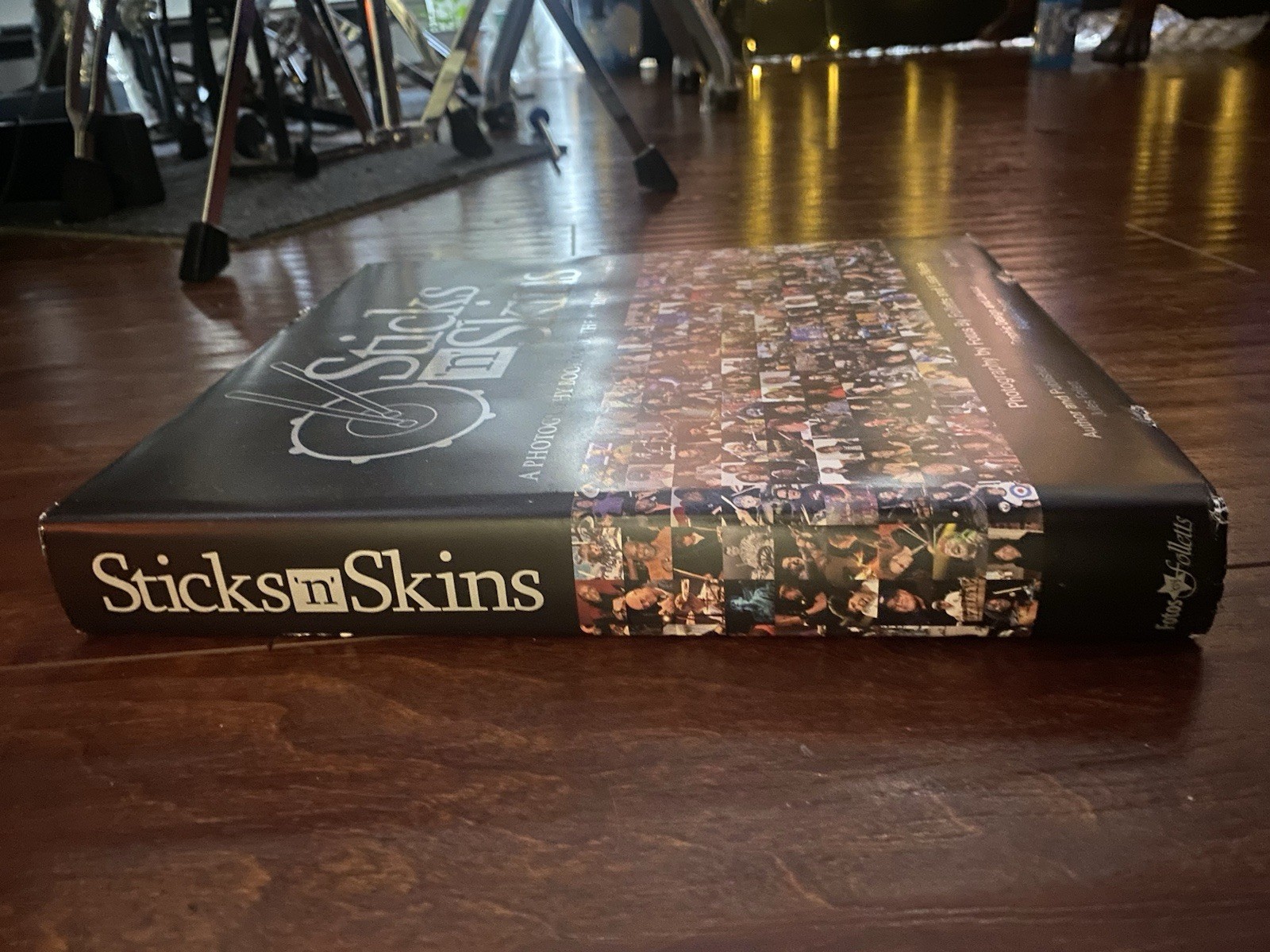 Sticks N Skins 8lb Hardcover Coffee table Drummers Book Opened Twice