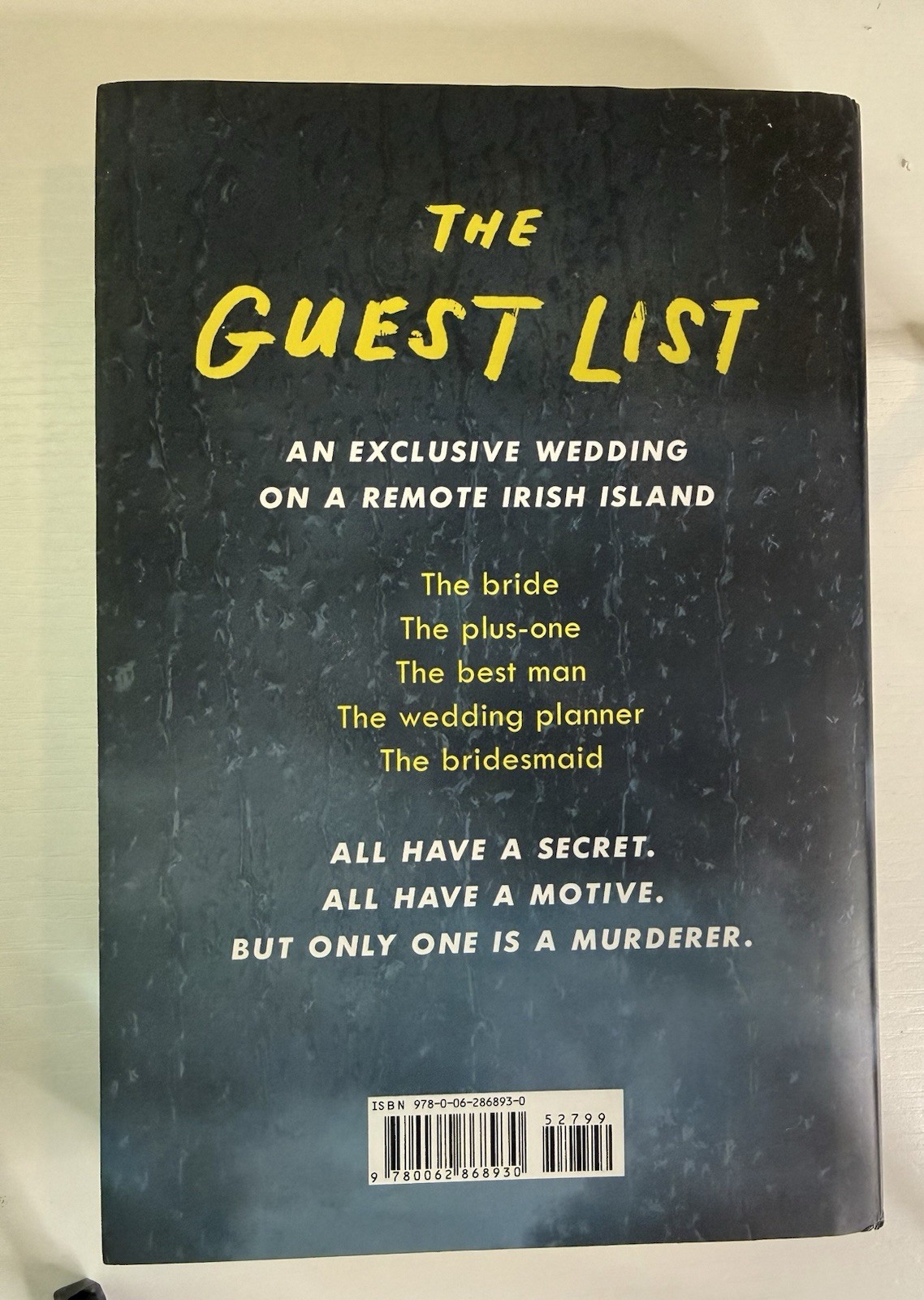 Guest List by Lucy Foley Hardcover HarperCollins 2020 Thriller Novel