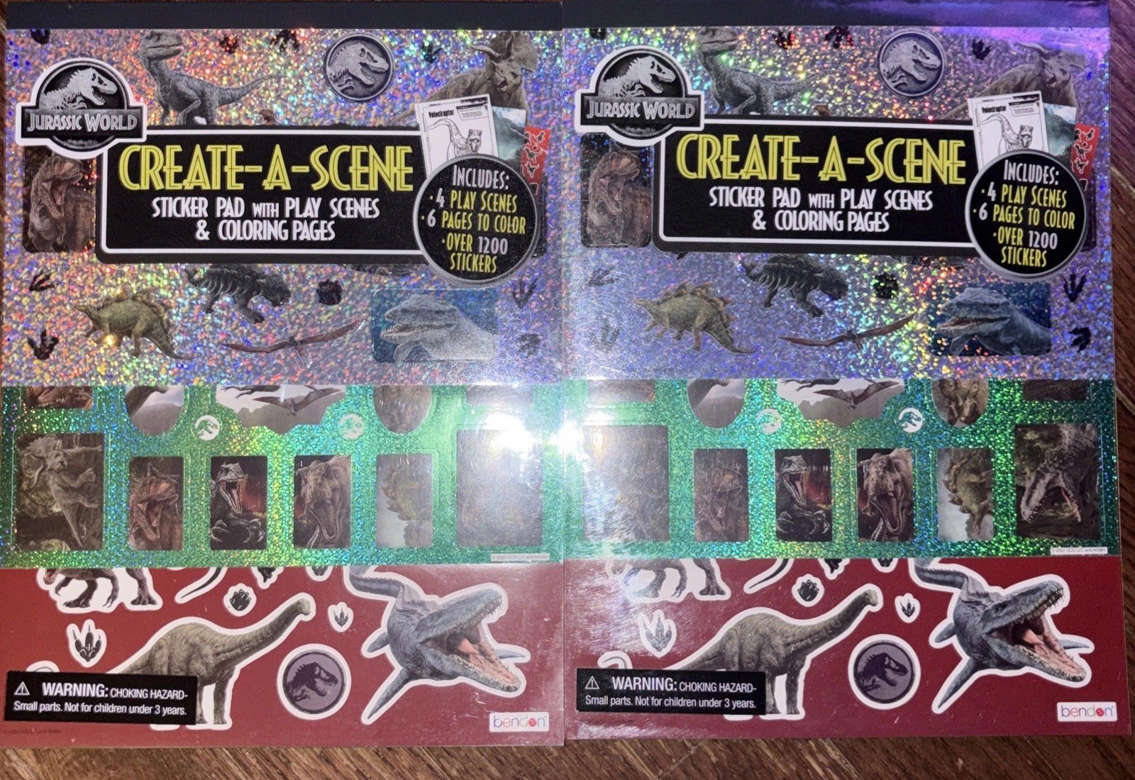 2 (X) BRAND NEW Jurassic World Create-a-Scene Sticker Activity Pads