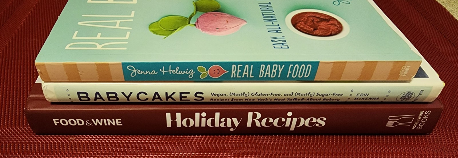 Lot of 3 Cookbooks Babycakes, Real Baby Food, Holiday Recipes 656 pages