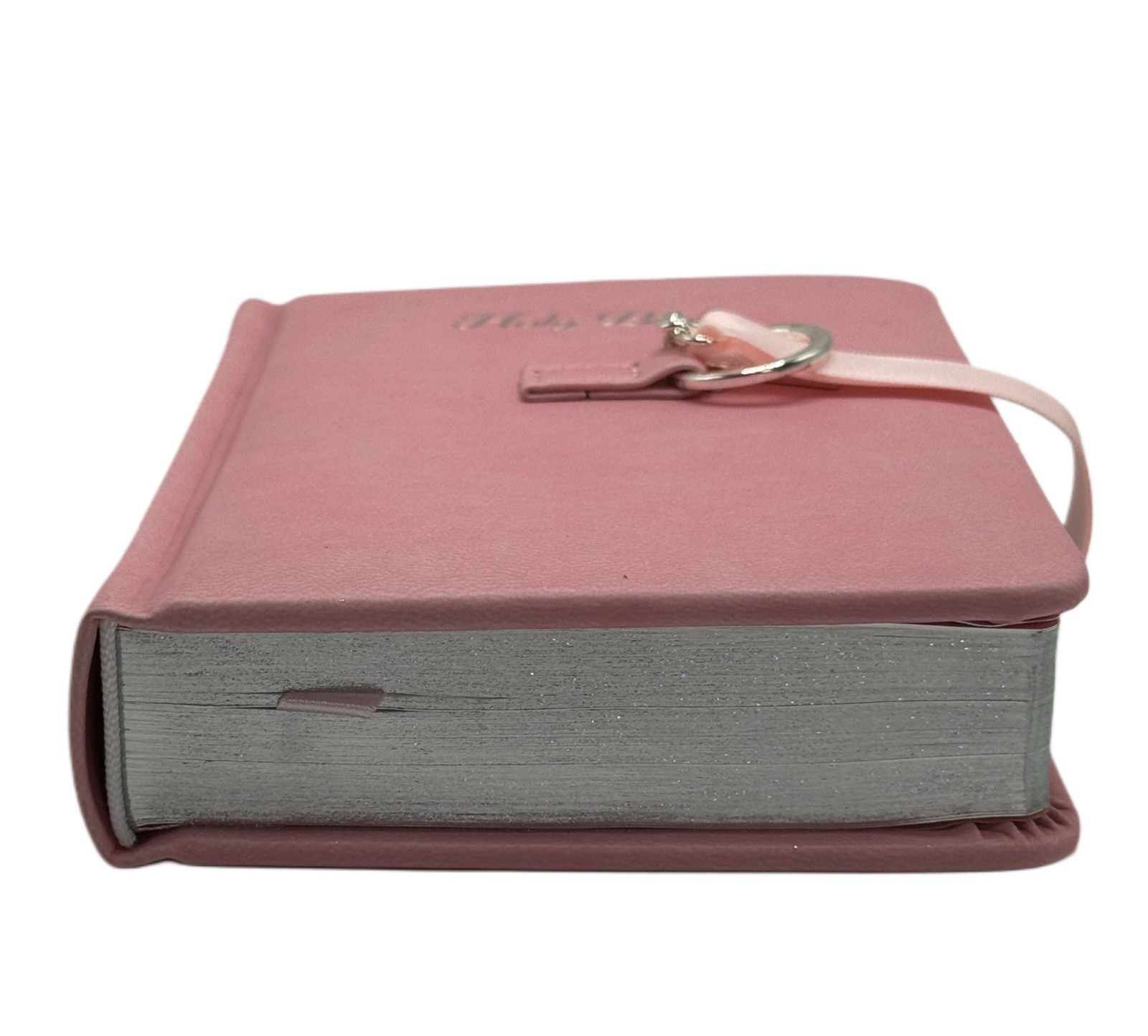 NKJV Simply Charming Bible Pink Hardcover Ribbon Cross Charm New