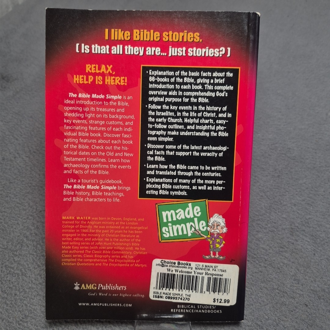 THE BIBLE MADE SIMPLE (MADE SIMPLE (AMG)) By Mark Water Paperback