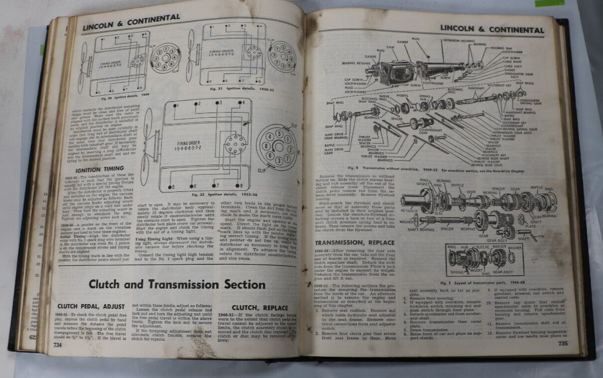 1956 Motor’s Auto Repair Manual 19th Edition Car Auto Vehicle Mechanic 1946-1956