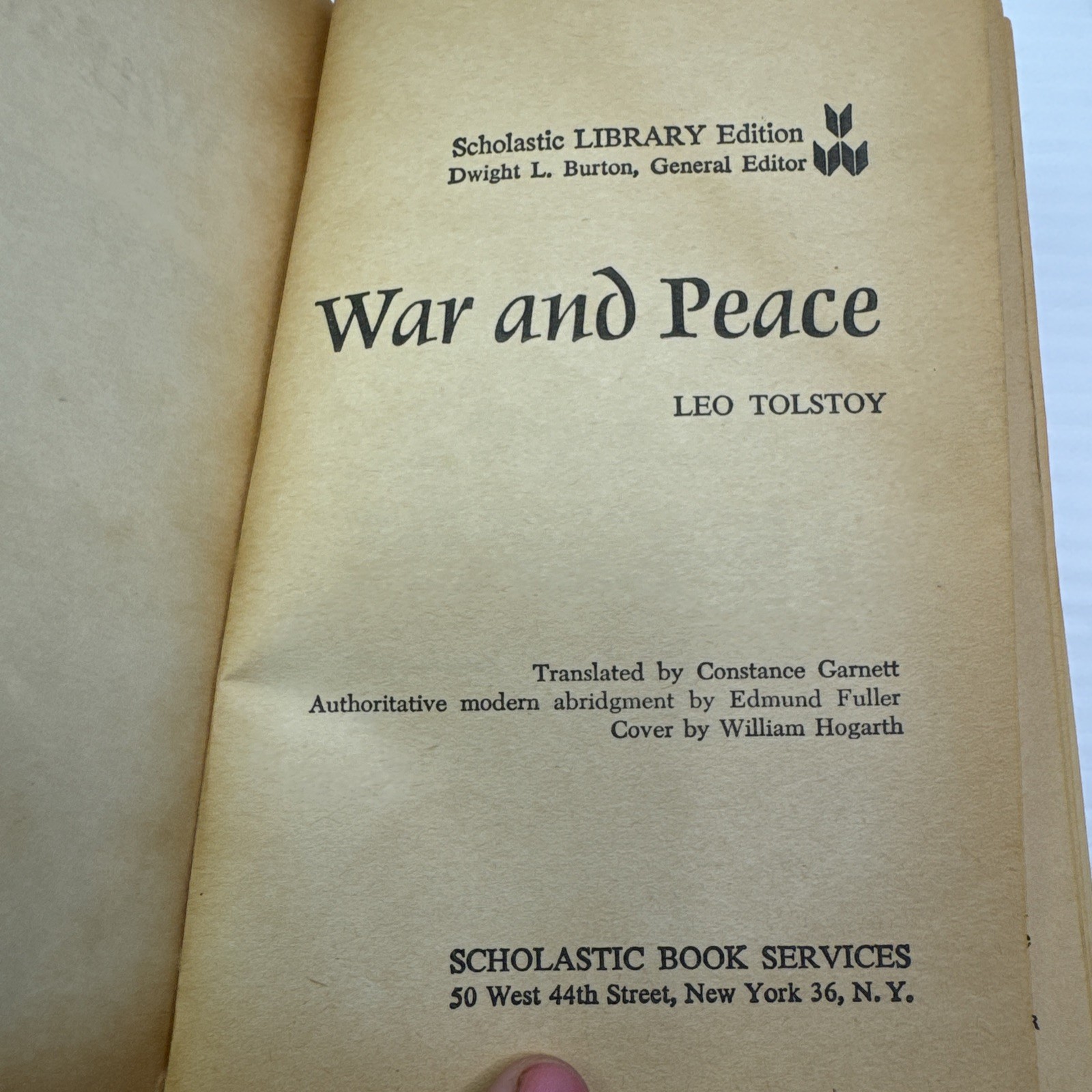 War and Peace Leo Tolstoy Paperback 1963 First Print Scholastic Vintage