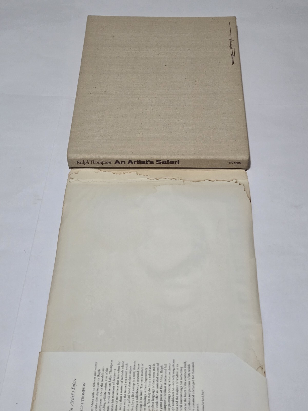 An Artist’s Safari By Ralph Thompson 1970 Hardcover DJ Artist Sketch Book