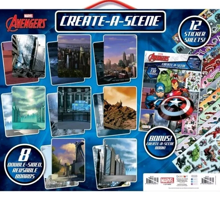 Avengers Jumbo Create A Scene Kit 1000+ Repositionsal Stickers NEW