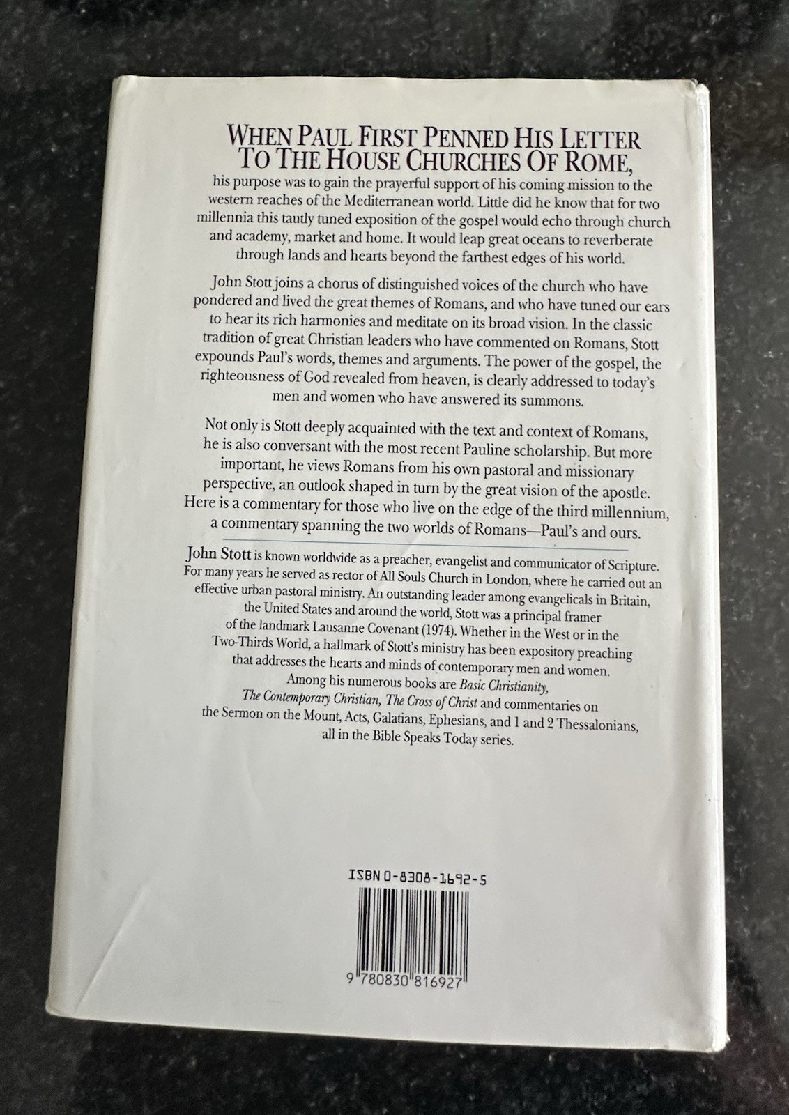 Romans by John Stott 1994 InterVarsity Press