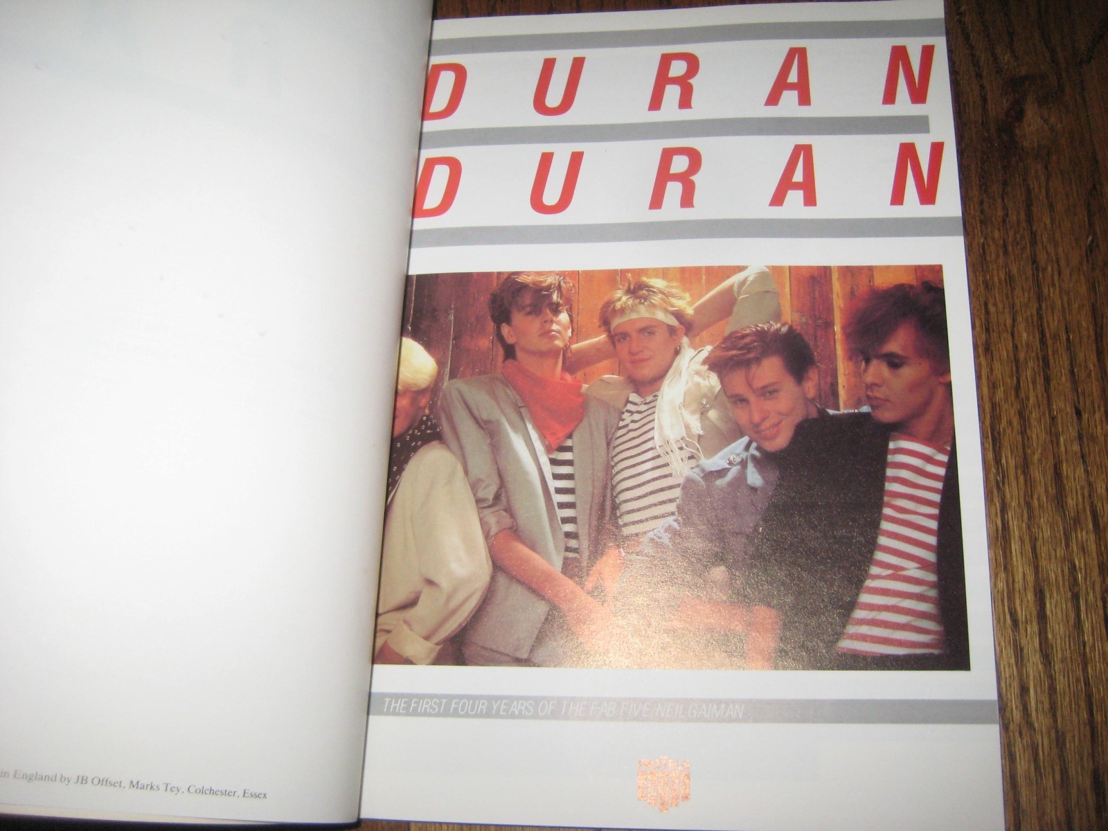 Duran Duran Book The First Four Years of the Fab Five Neil Gaiman 125 pages.