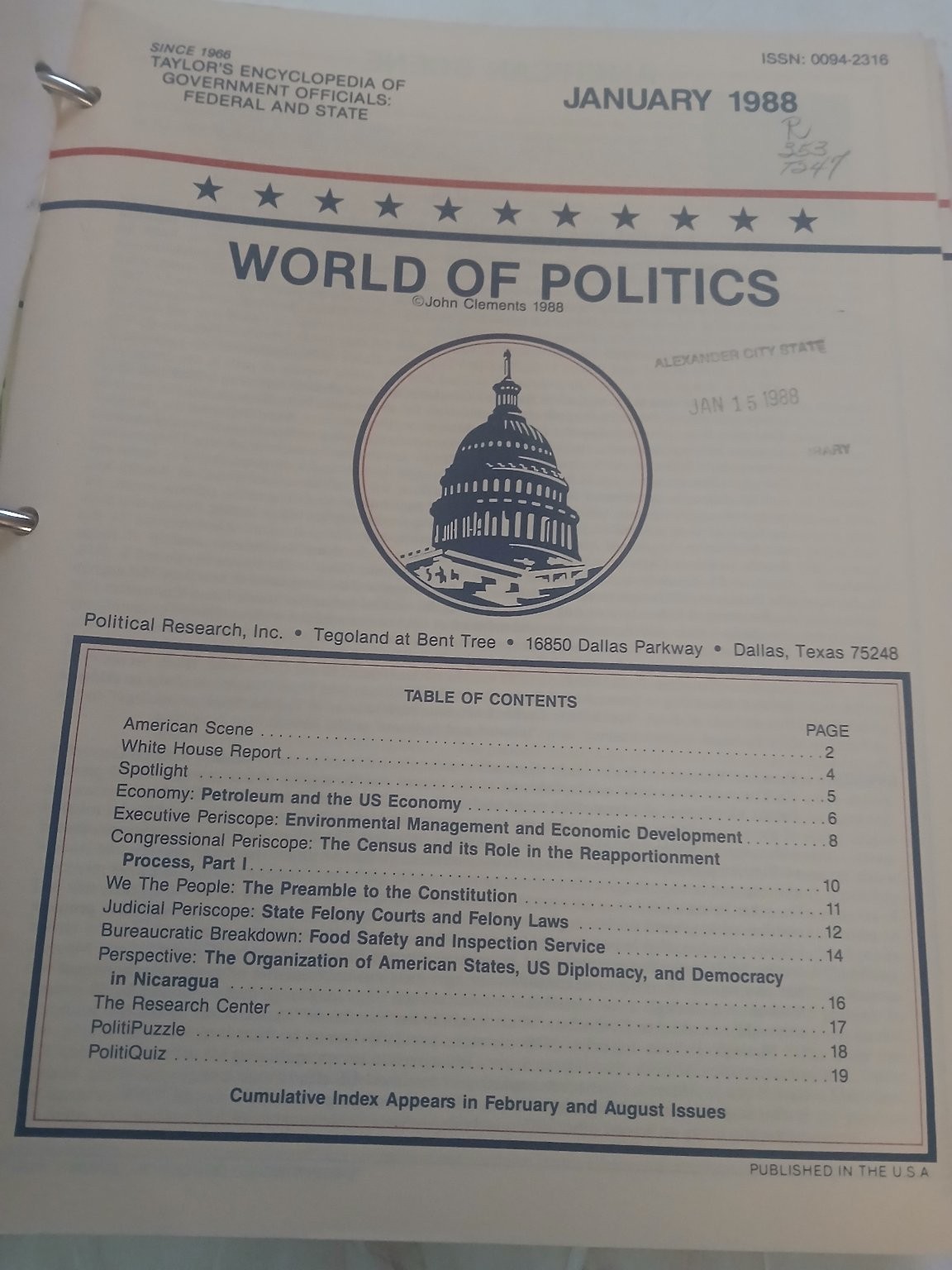 Taylor’s Encyclopedia of Government Officials Federal & State Supplements