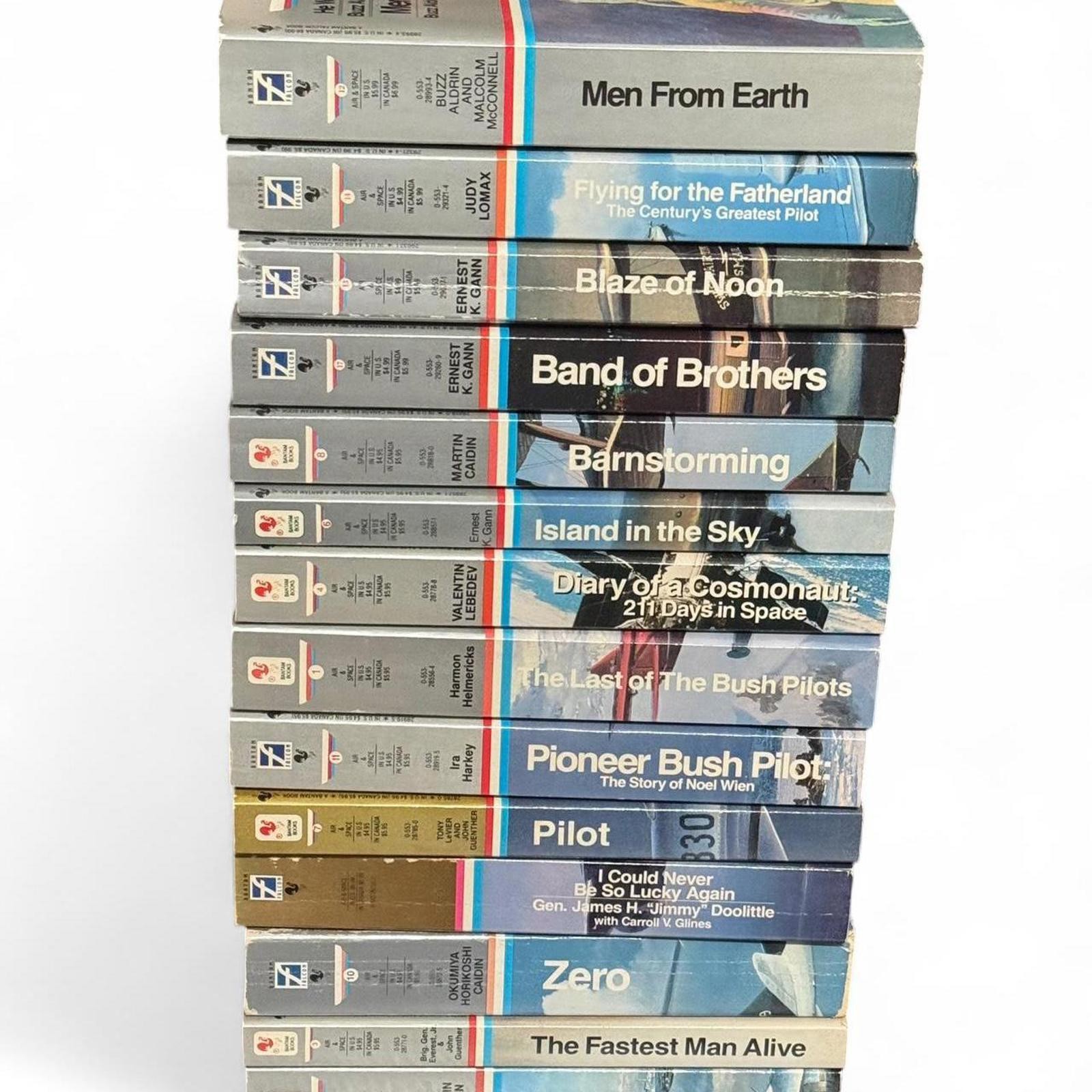 14 Vintage Bantam Air and Space Series book lot. 1990s Military Aviation War