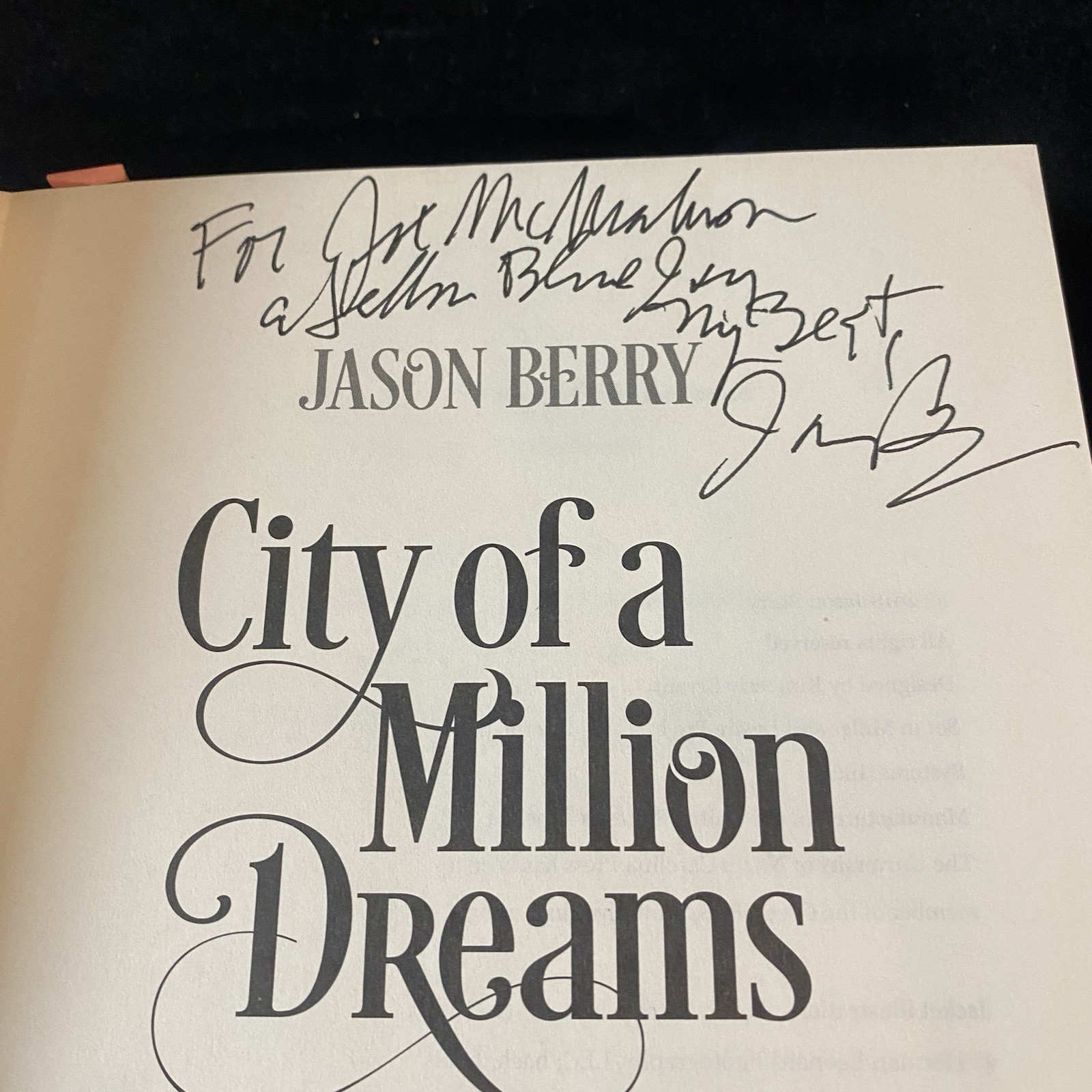 Signed* City of a Million Dreams History of New Orleans Year 300 Jason Berry HC