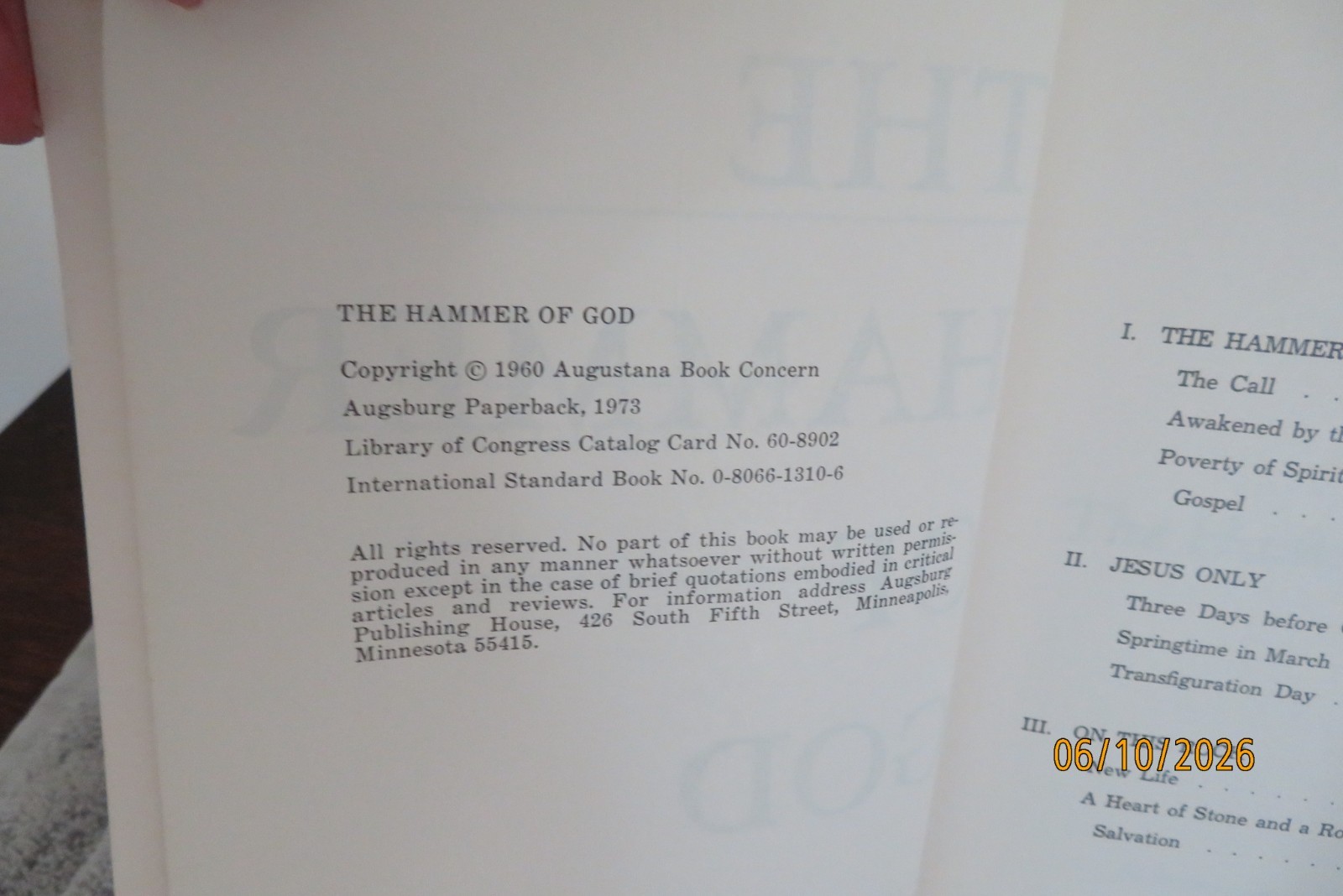 The Hammer of God by Bo Giertz 1973 PB Augsburg Publishing House Ex-Library