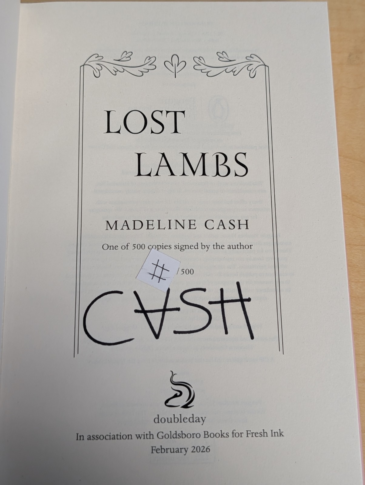 🐑Madeline Cash LOST LAMBS Signed Numbered Fresh Ink Goldsboro Doubleday Ed