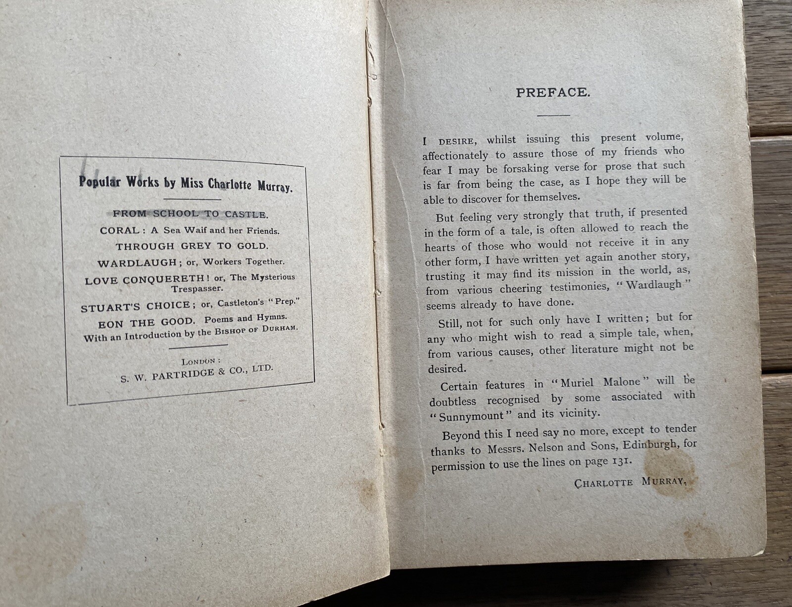 Muriel Malone or From Door to Door by Charlotte Murray (c1913 Antique Hardcover)