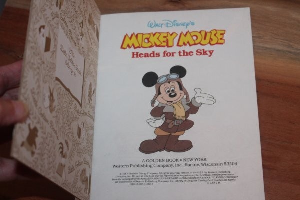 New Vintage Little Golden Book Mickey Mouse Heads for the Sky & Those were Days