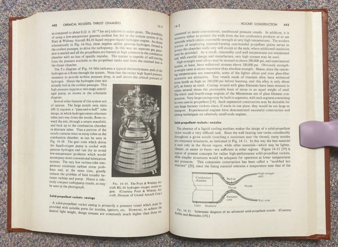 1970 book Mechanics and Thermodynamics of Propulsion – vintage rocket spaceship
