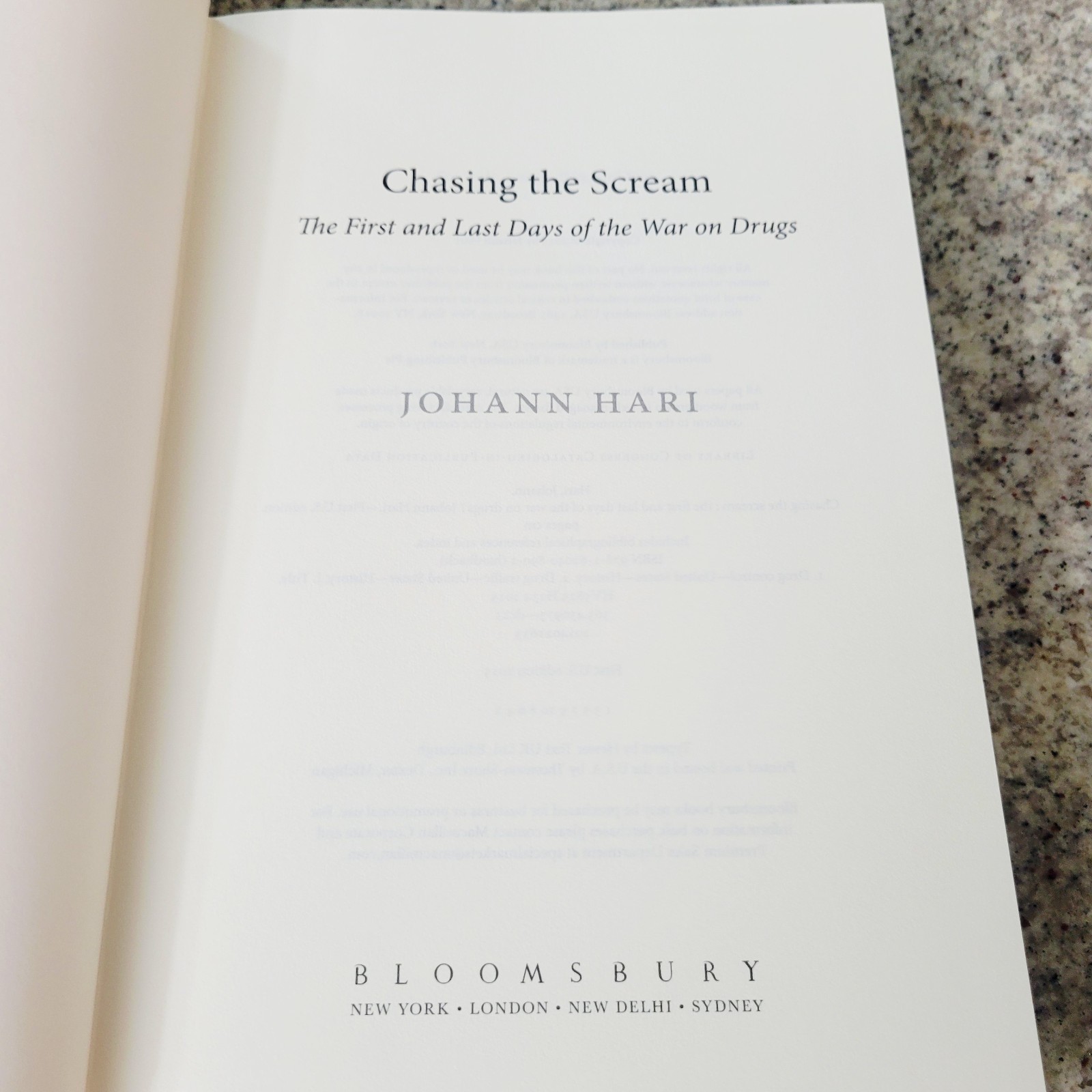 Chasing the Scream Johann Hari 2015 First Edition Hardcover War on Drugs